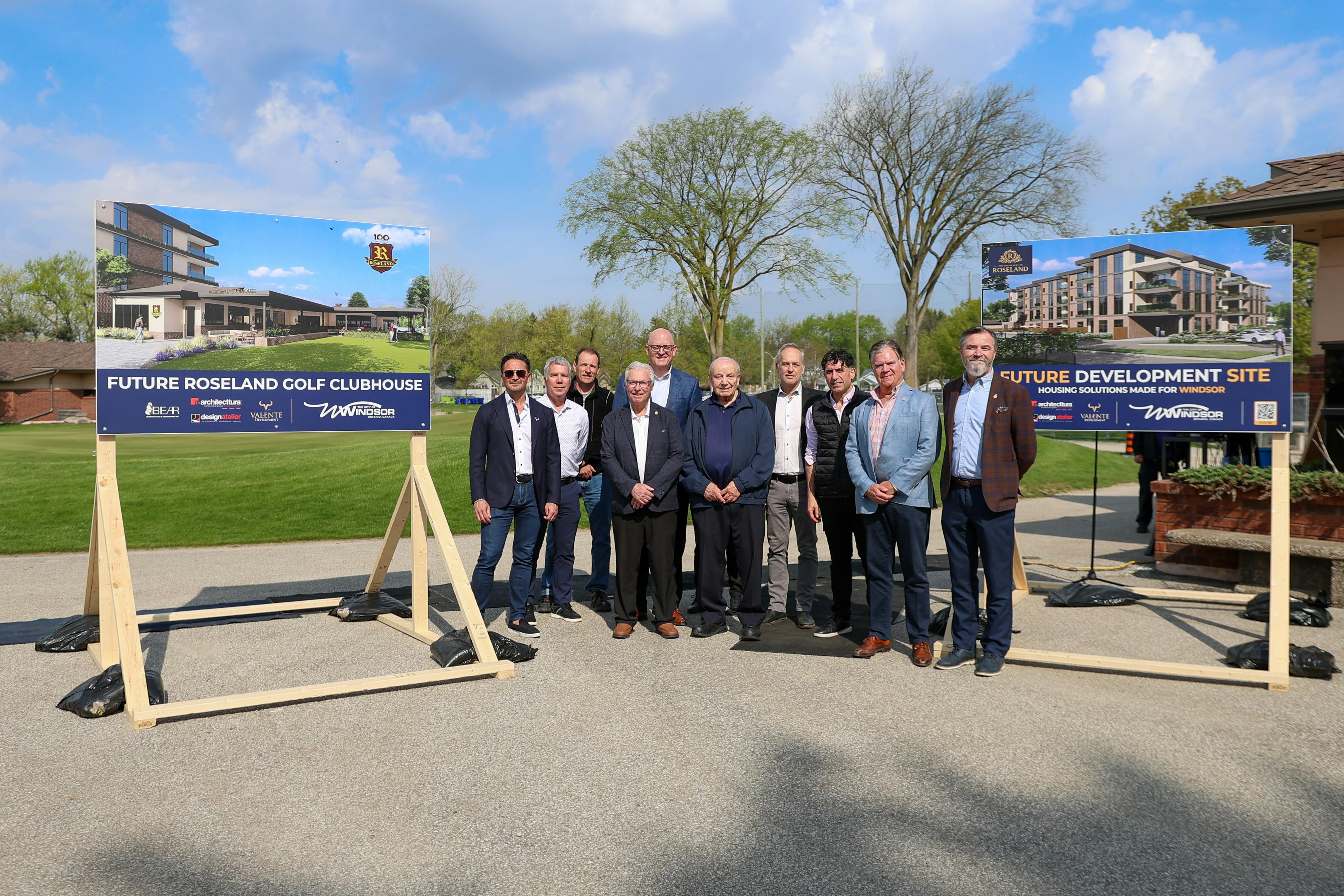 Group photo at the Roseland Housing Solutions Made for Windsor and Roseland Clubhouse announcement