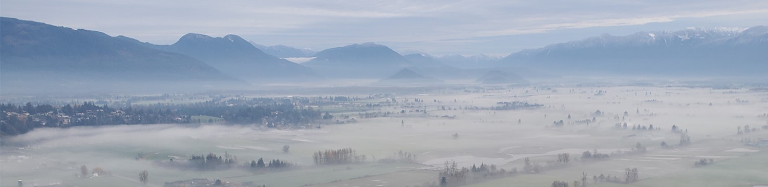 Rainy weather over the upper Fraser Valley
