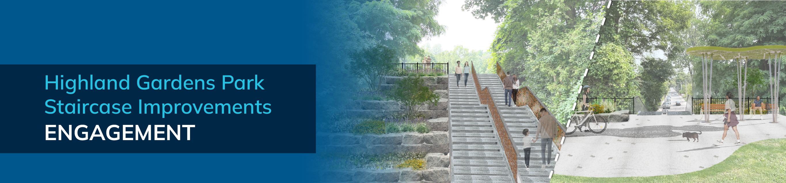 illustration of stairs and seating concepts