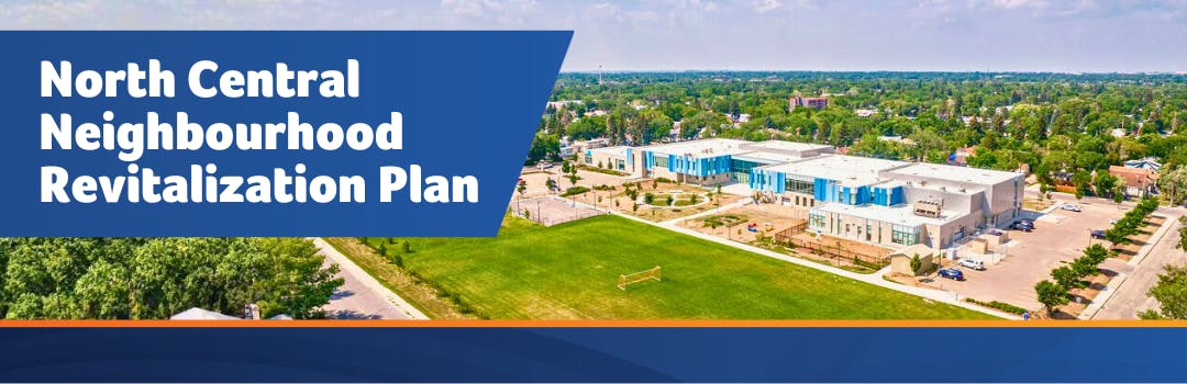 North Central Neighbourhood Revitalization Plan. Aerial photo of the mâmawêyatitân centre and surrounding area.