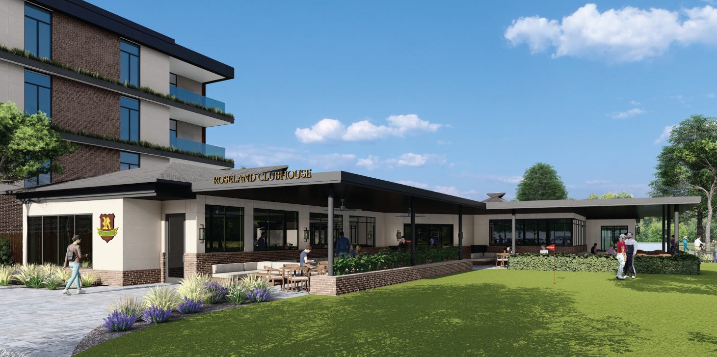 Southwest view of Roseland Golf Clubhouse