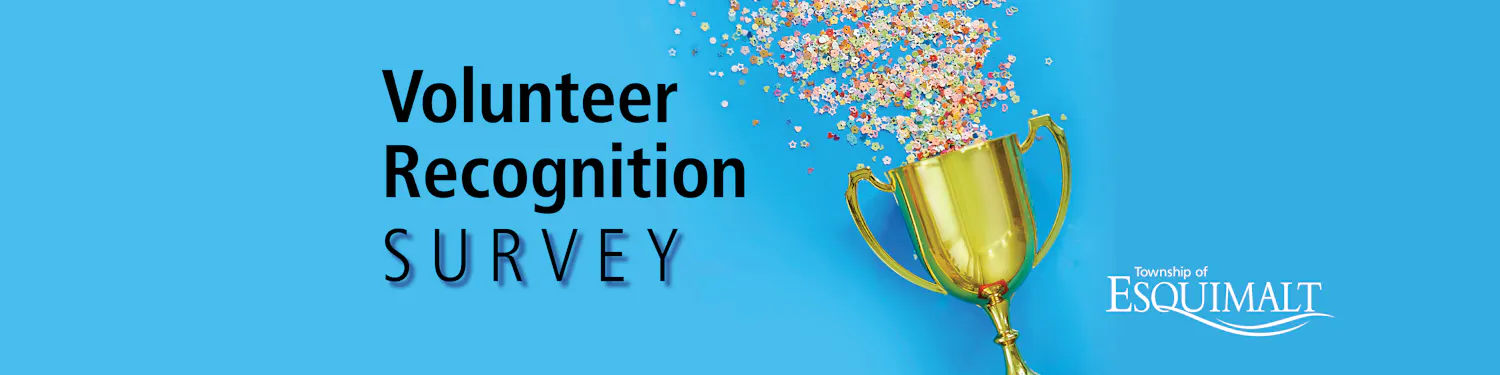 volunteer recognition survey 2023- image of gold trophy cup and confetti