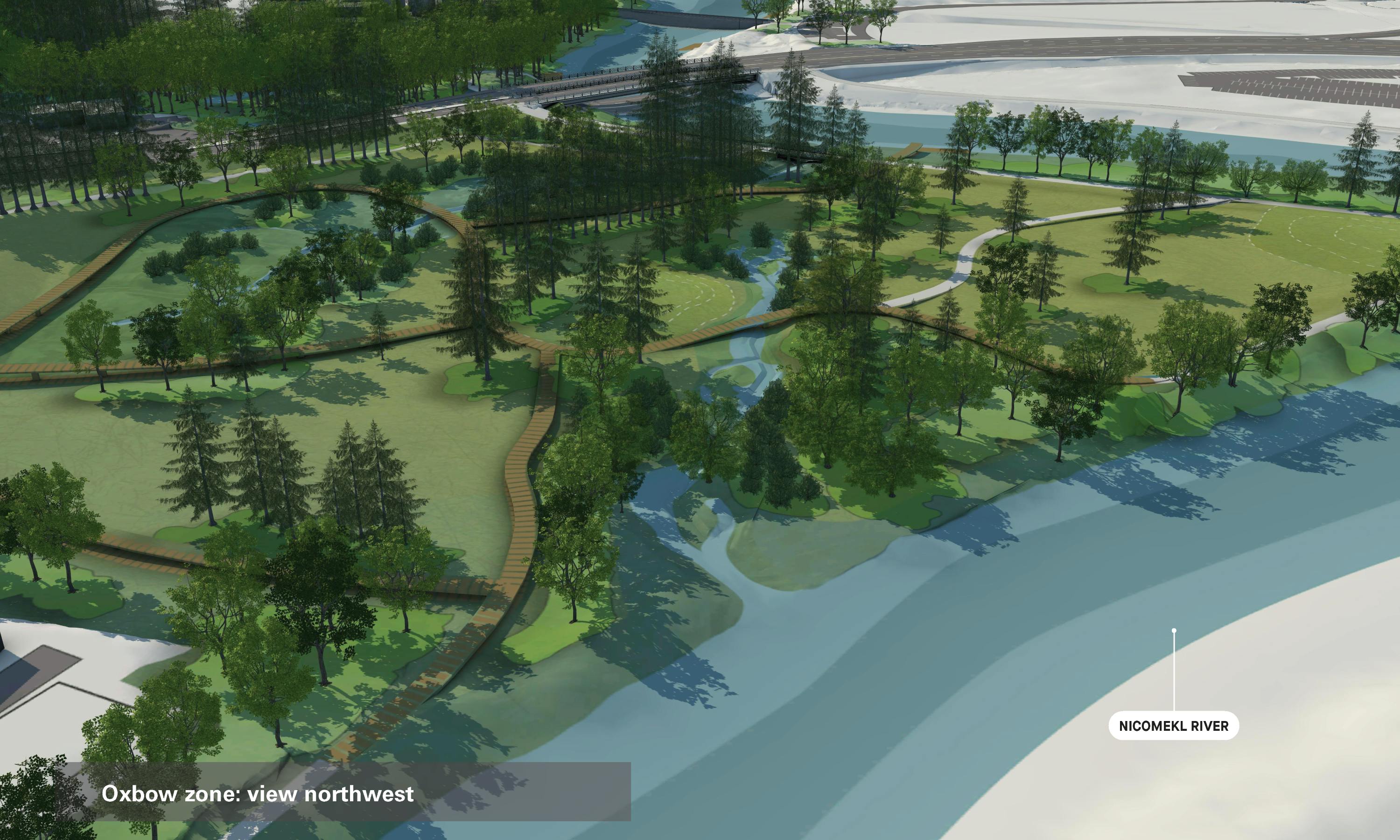 Rendering of future oxbow zone