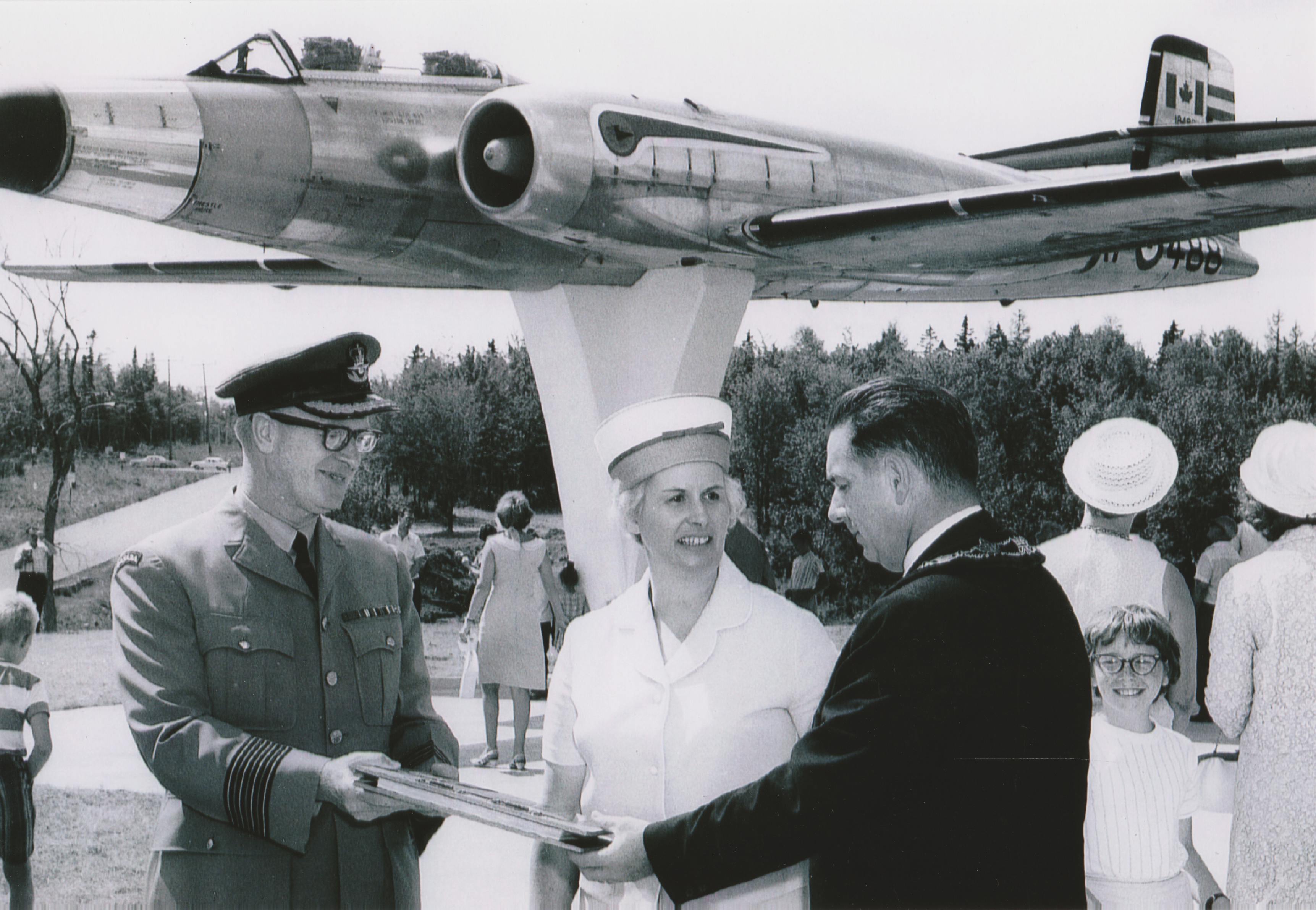 c. 1966; inauguration of plane installed at Centennial Park