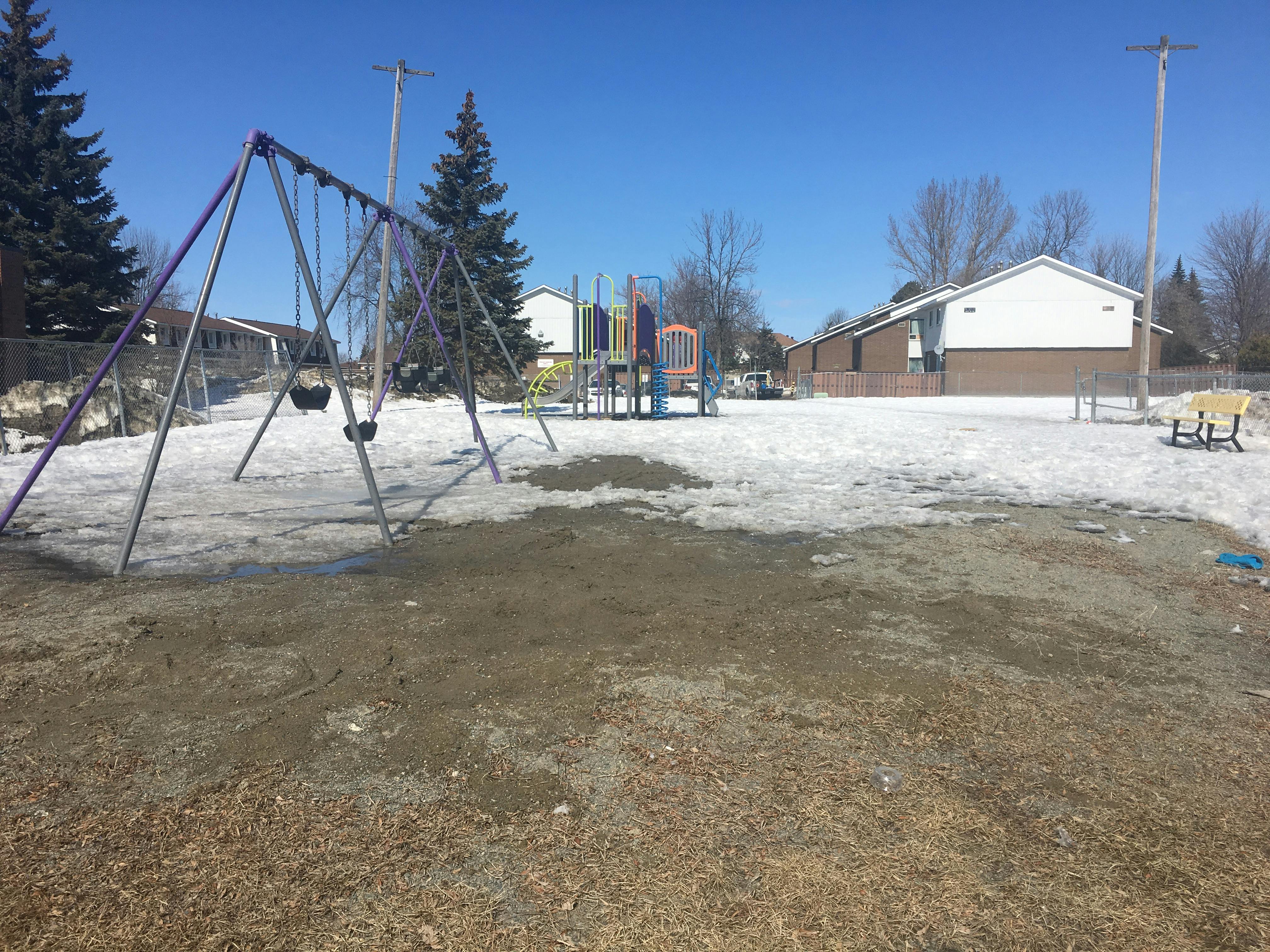 Place Hurtubise Playground, Sudbury - BEFORE #1