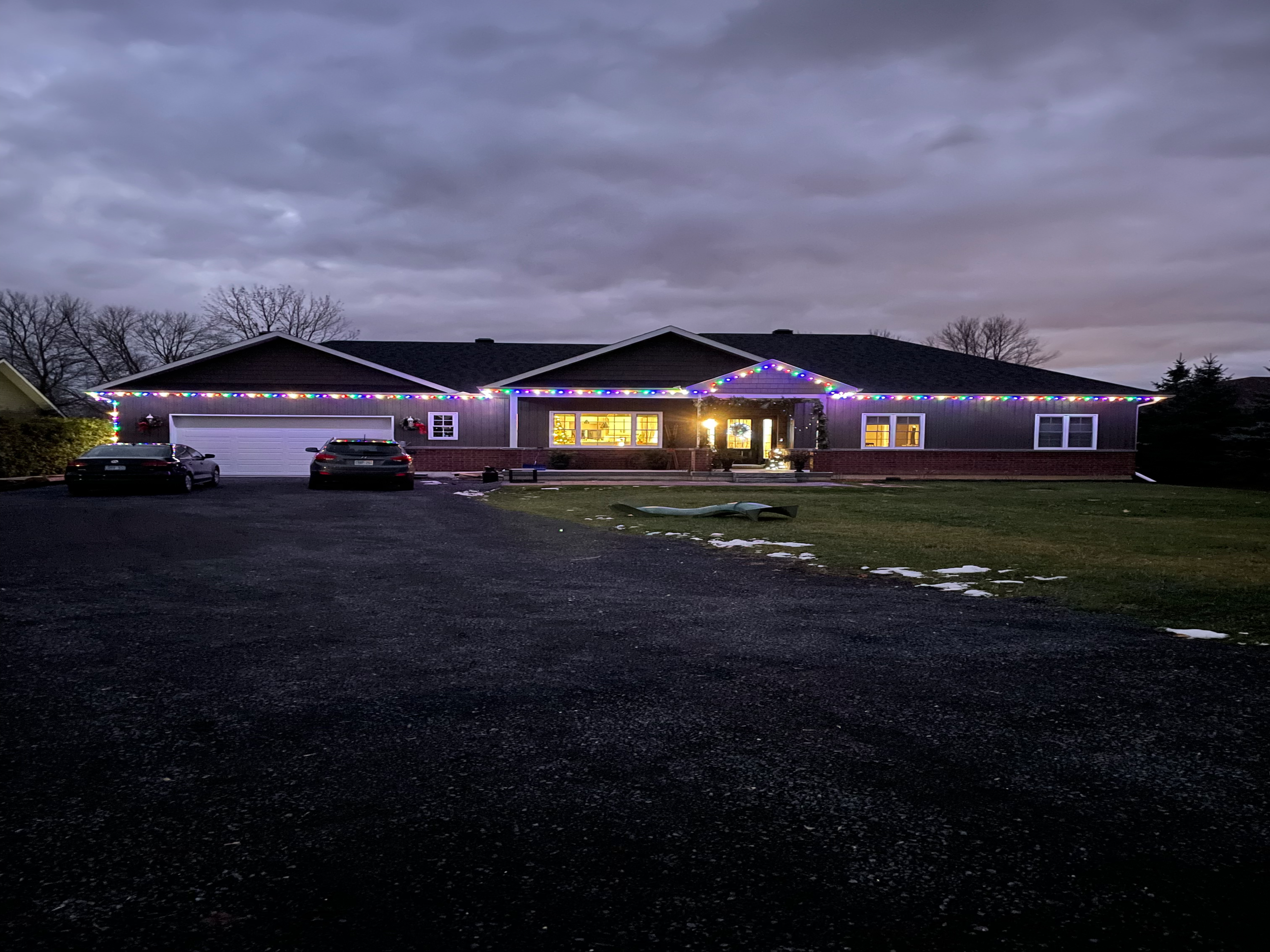 Putting up our lights!