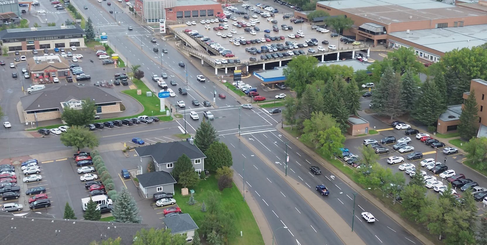 Whoop Up Drive Scenic Drive Interchange arial facing north 