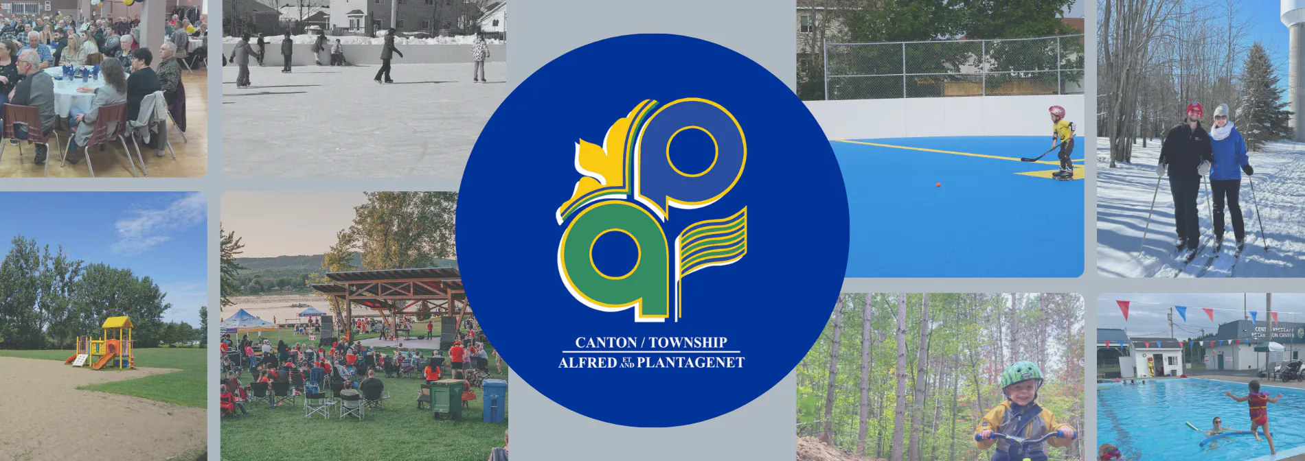 Diverses images d'activités prenant place dans les parcs d'Alfred et Plantagenet.