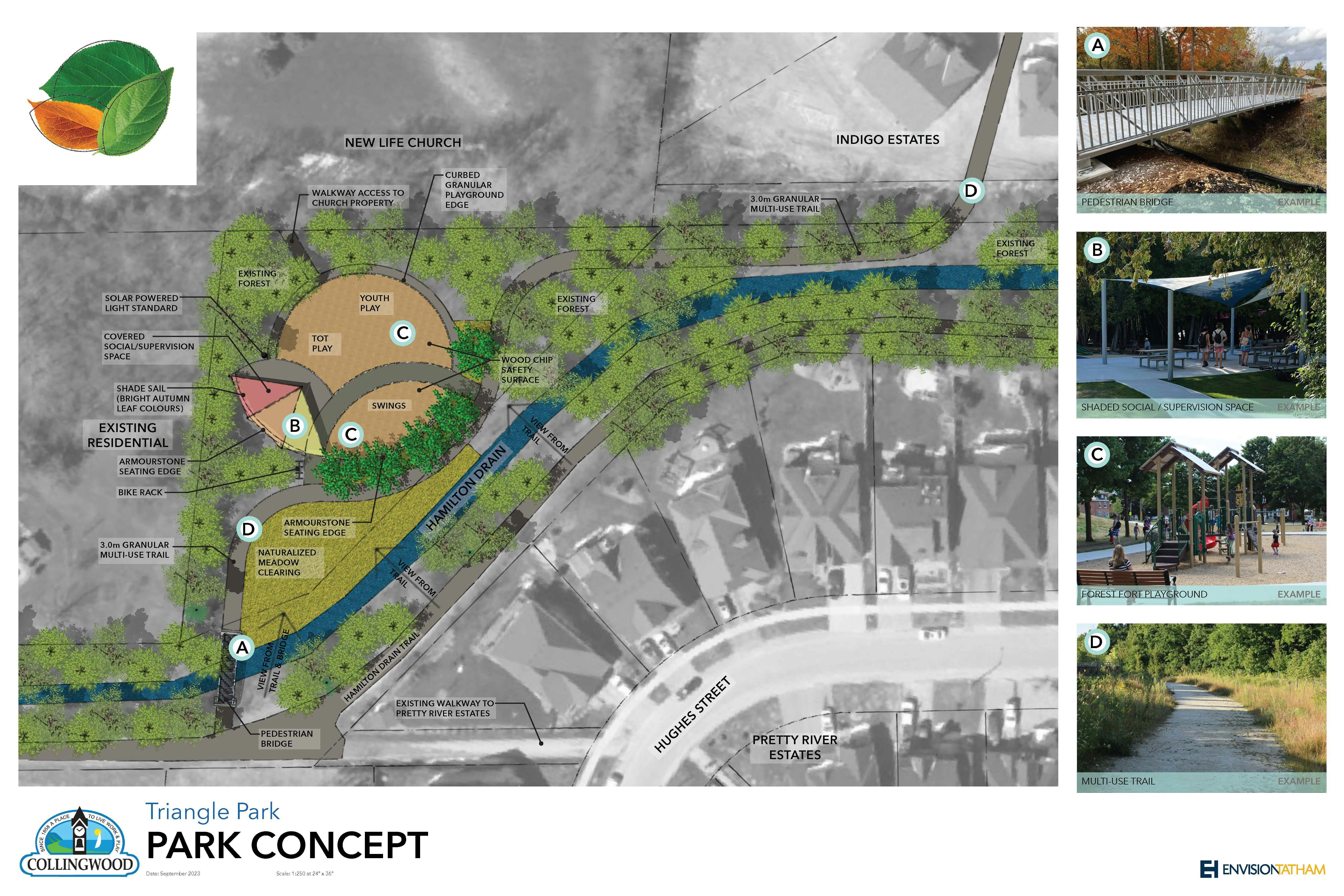 New Triangle Park Design Concept in the Pretty River Estates Subdivision