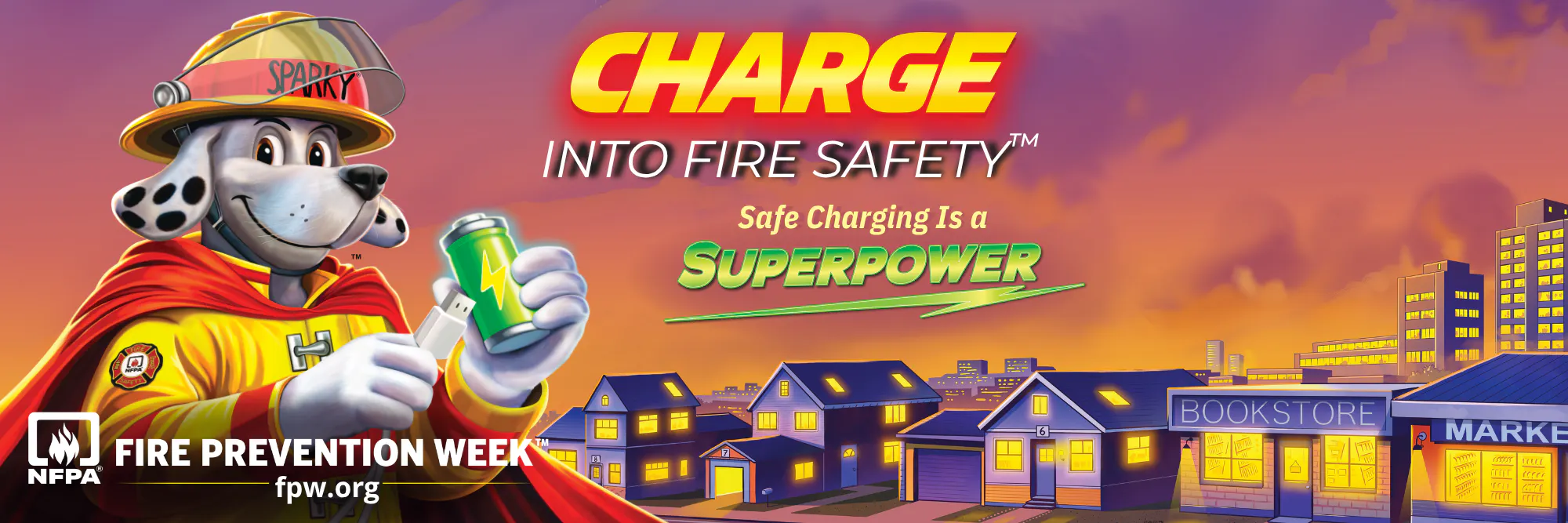 Fire Prevention Week banner - Sparky