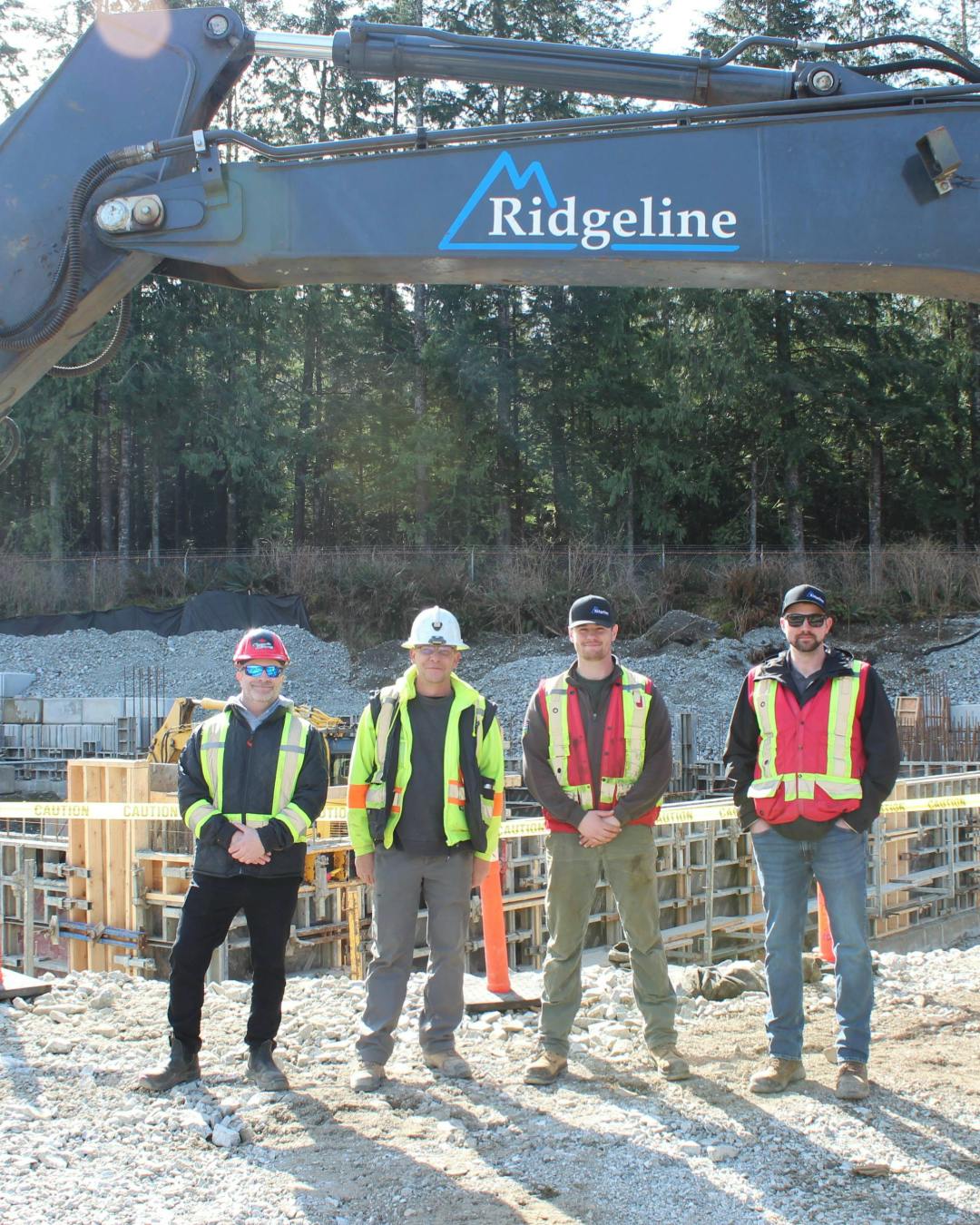 DOU staff and contracting crew at the water treatment site.