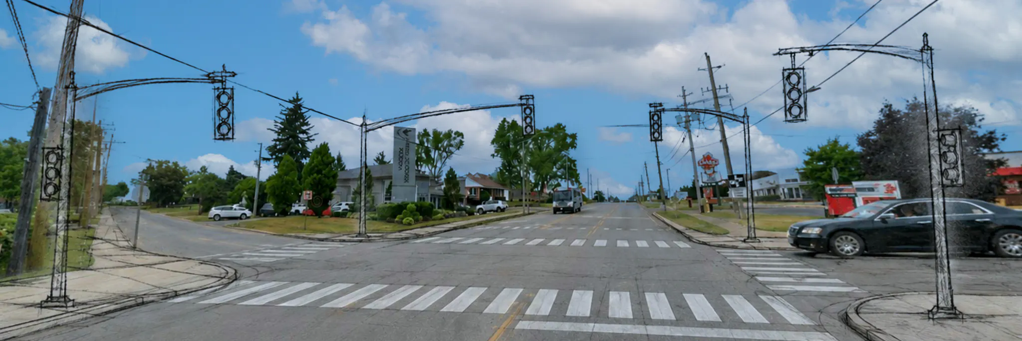 Rough Sketch image of new intersection for Talbot and Armstrong