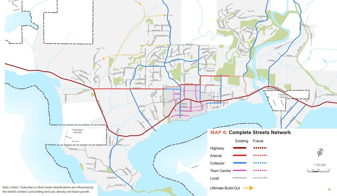 Complete Streets Network Map (Transportation Master Plan, p.43)