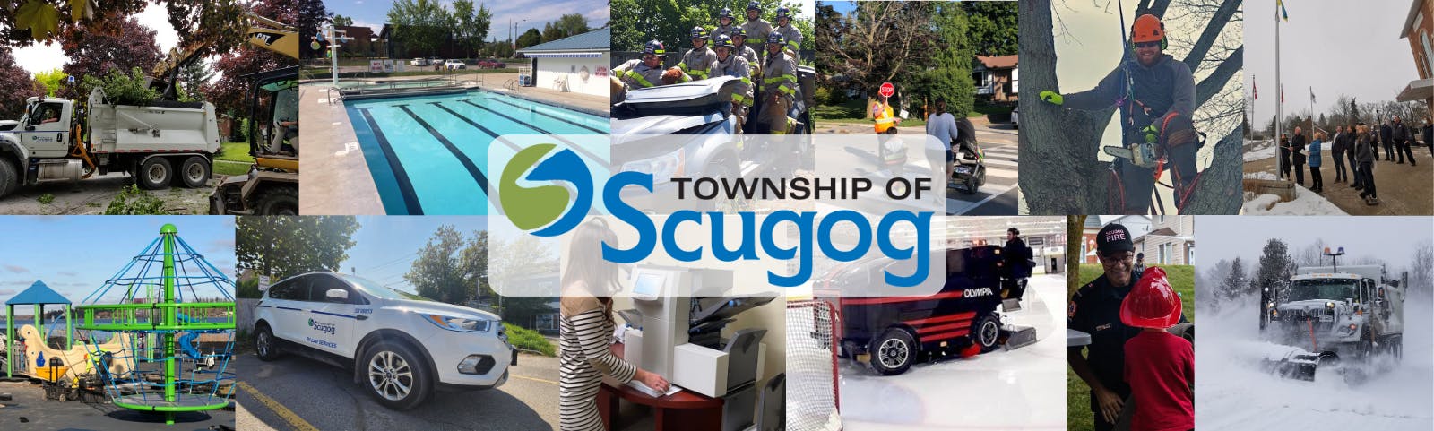 collage of photos of Township services with logo overlayed