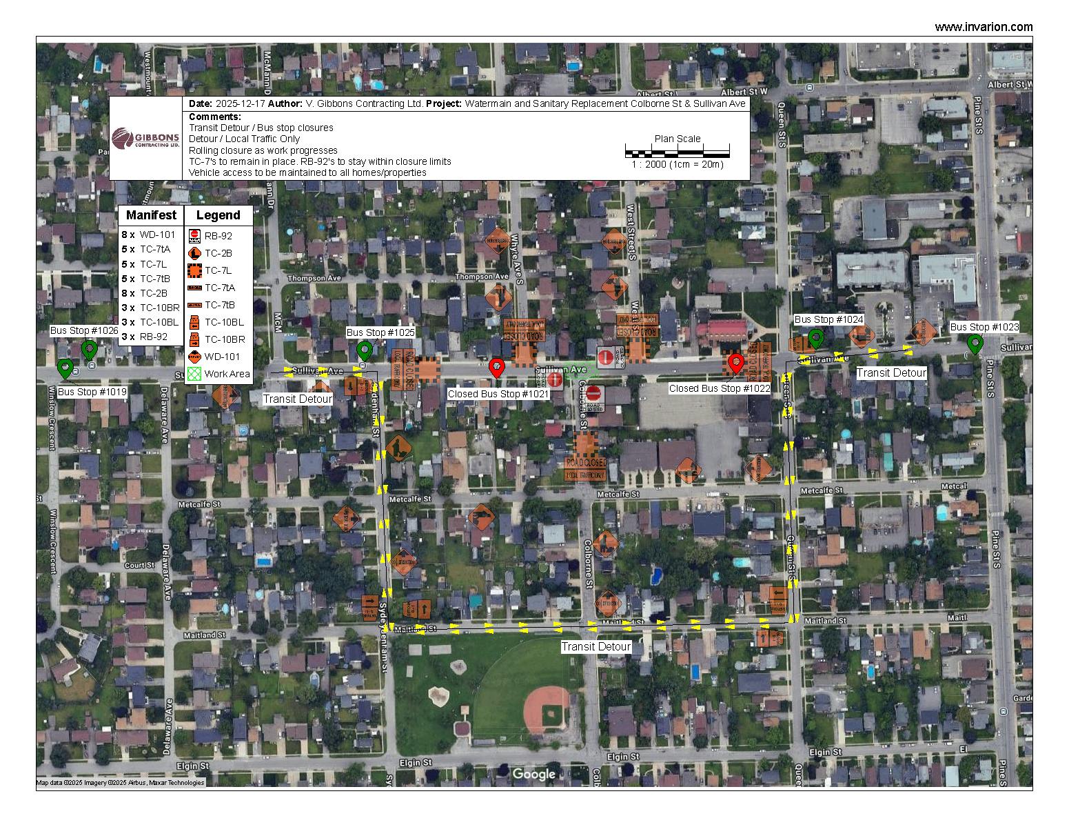Sullivan-Colborne Road Closure Map 2