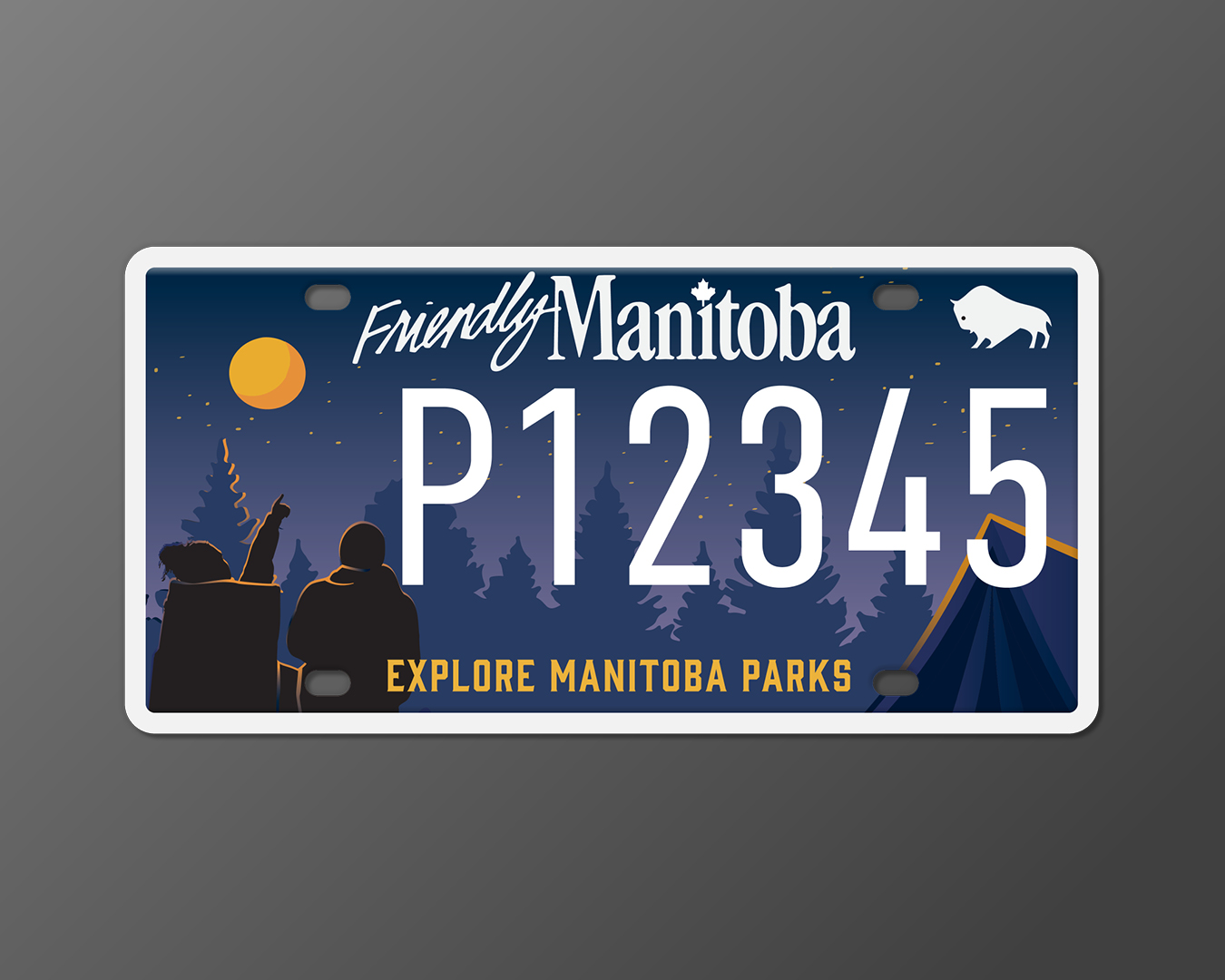 Option 1: Dark blue campsite at night