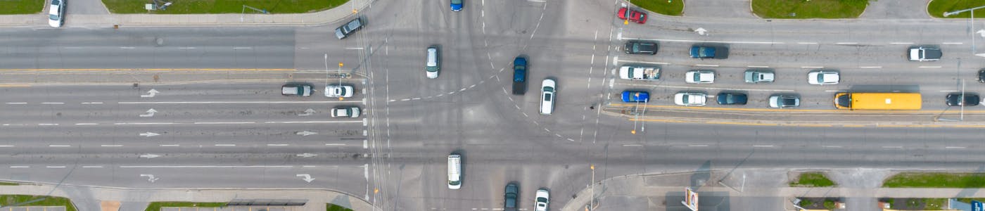 A top down aerial photo of Bell Boulevard.