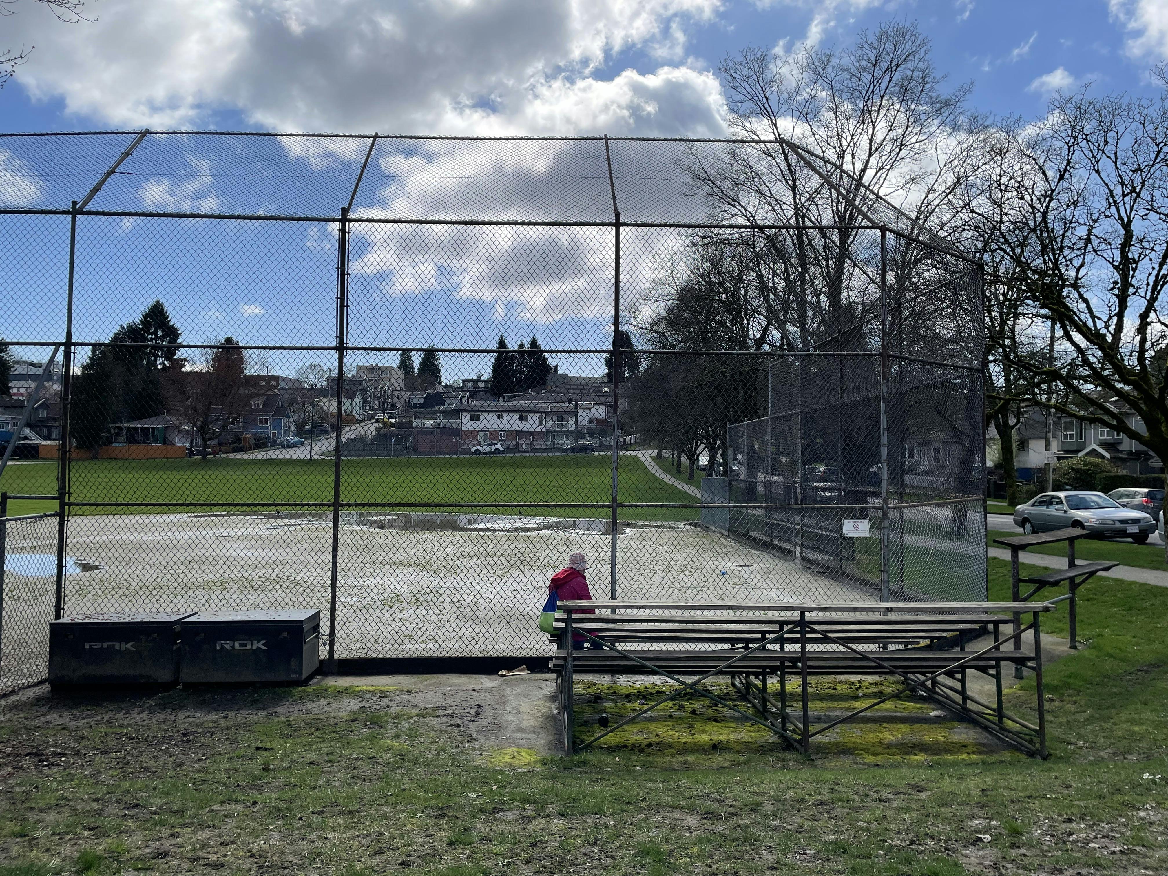 Collingwood Park - existing baseball diamond and bleachers conditions