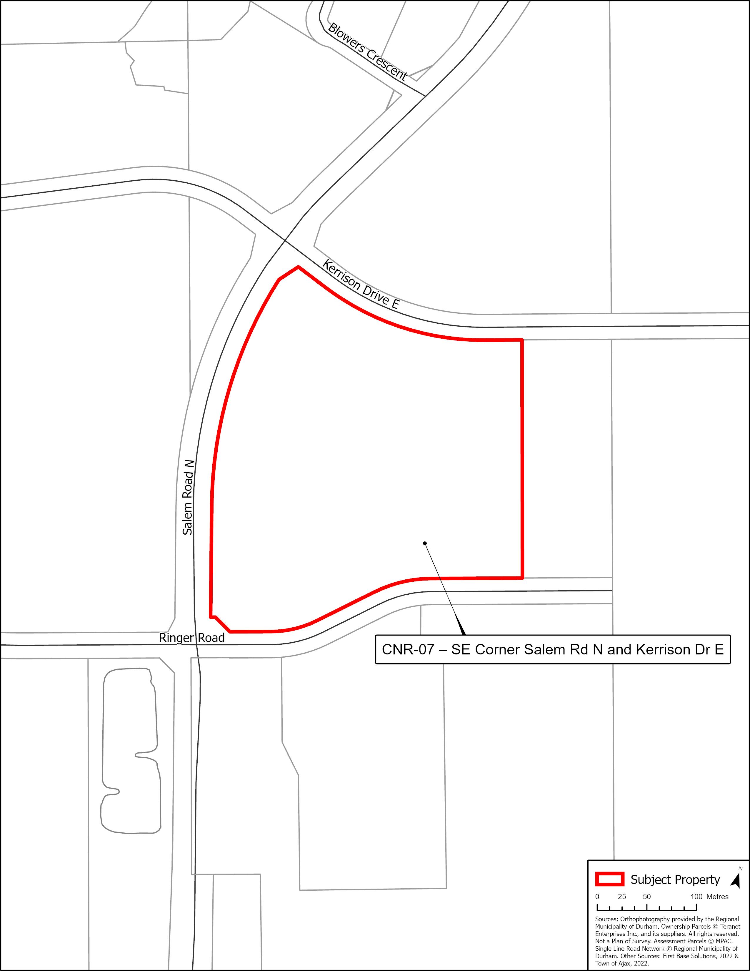 Map of CNR-07 - SE Corner Salem Road South and Kerrison Drive East