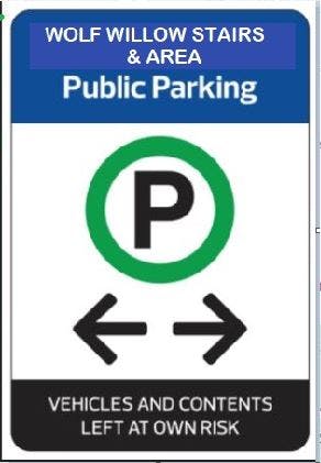 Wolf Willow General Public Parking Sign