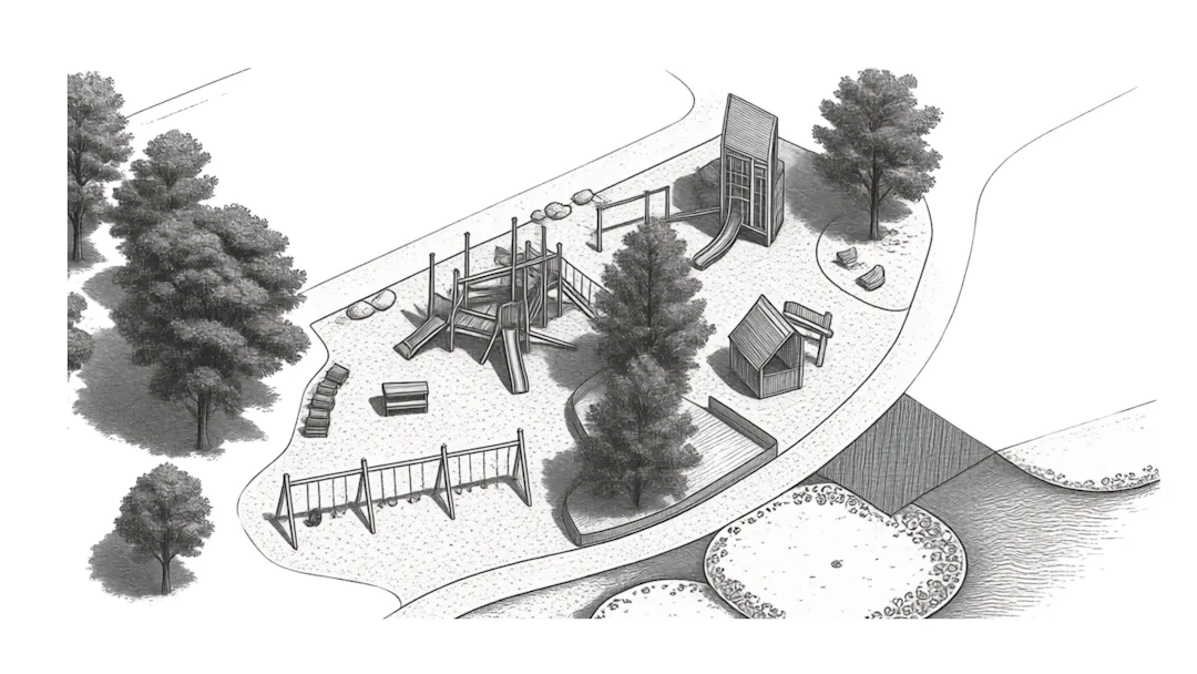 sketch of hanna park playground
