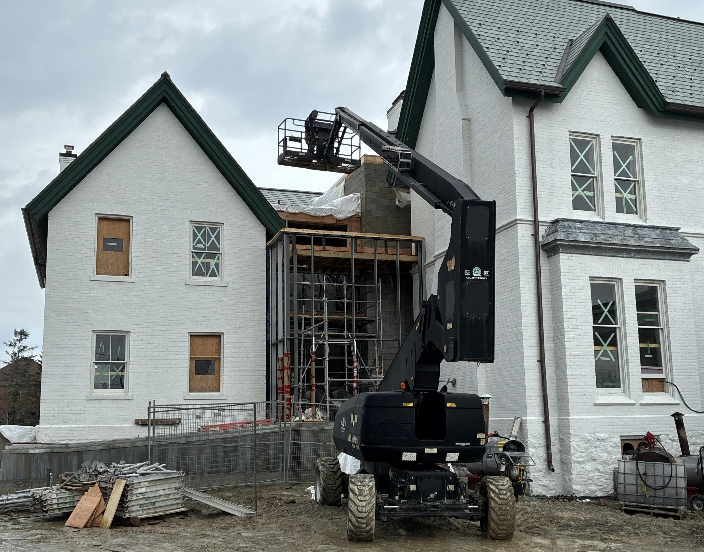 Work on the accessible atrium entrance 