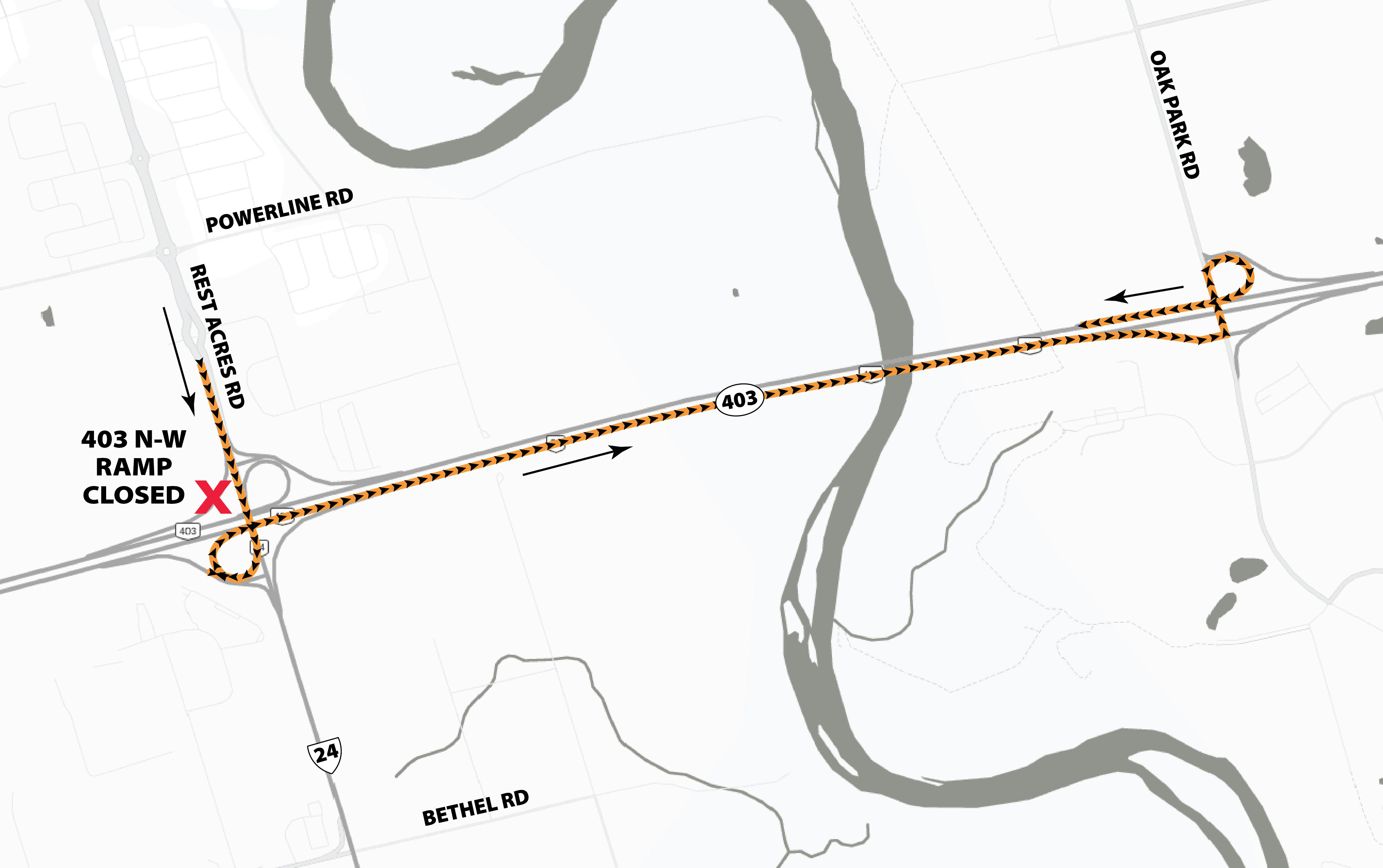 403 S-E Ramp Detour