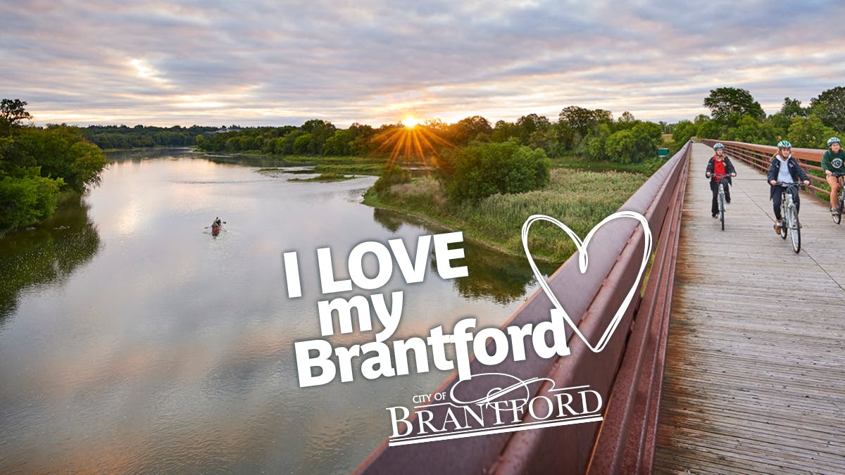Cycling along the Grand River in Brantford