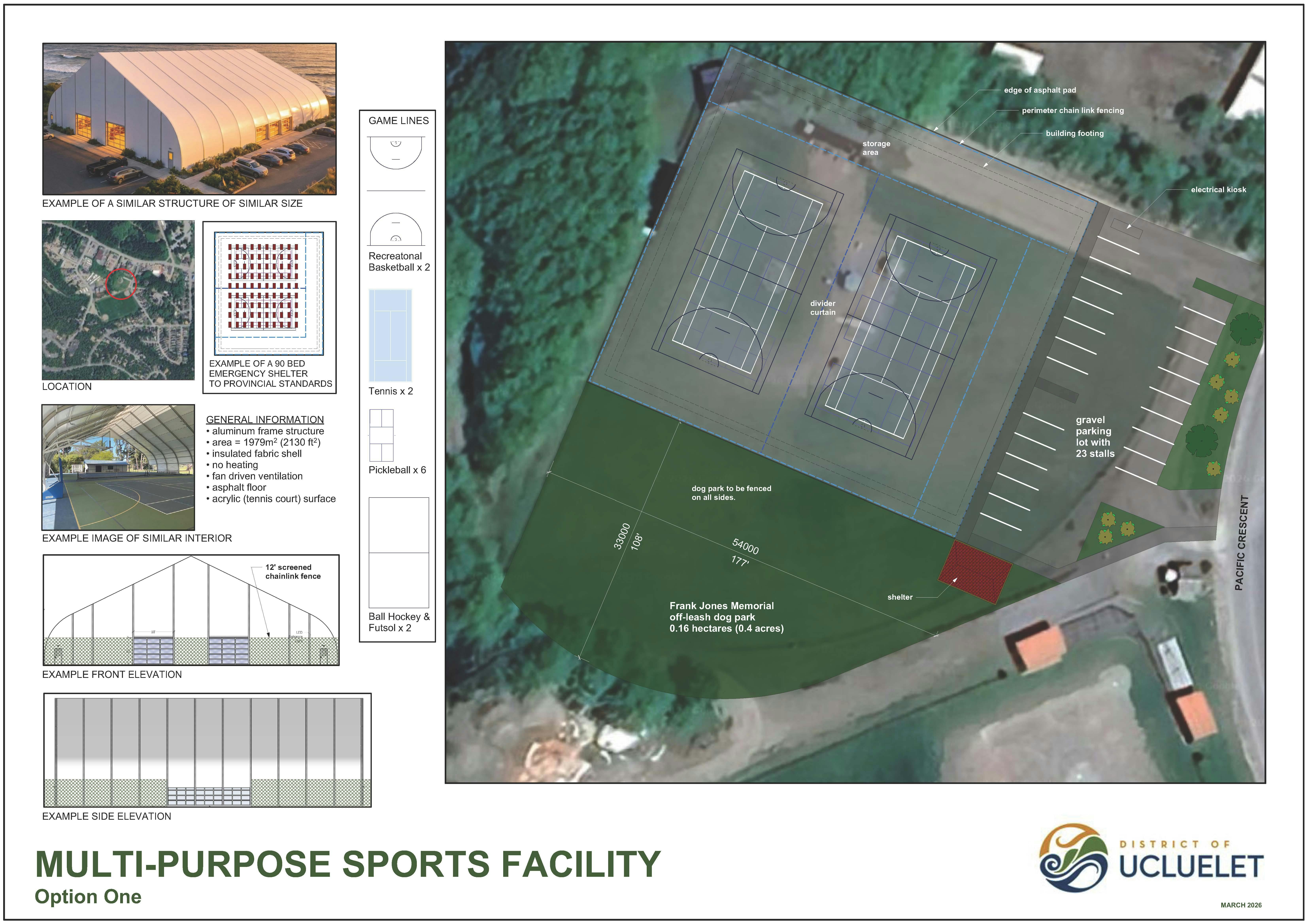 Option 1 for Multi Purpose Sports Facility 