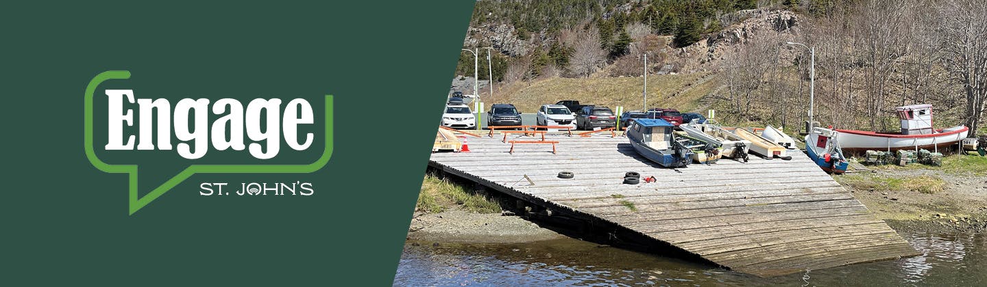 Banner image showing Engage Logo and wooden structure on the water with boats