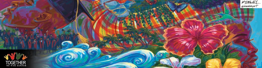 Six faces against an abstract background by ReiCreationsArt