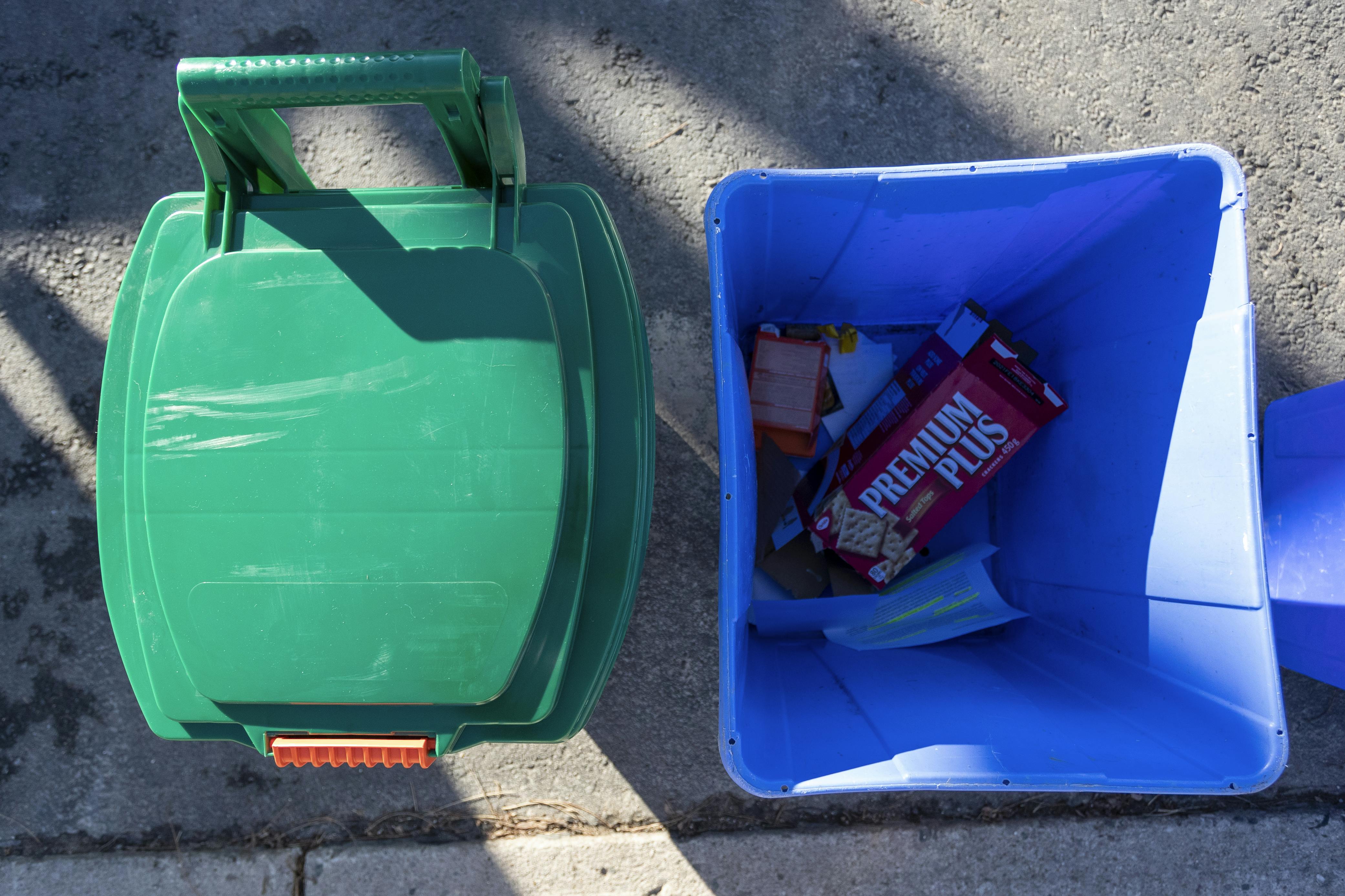 An overhead view of the size of a small Green Bin