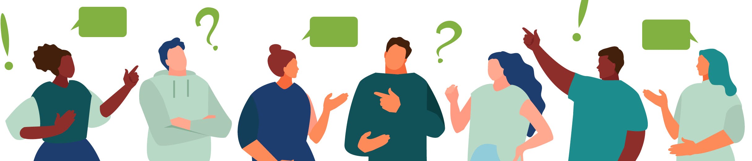 Illustration of people talking and communicating