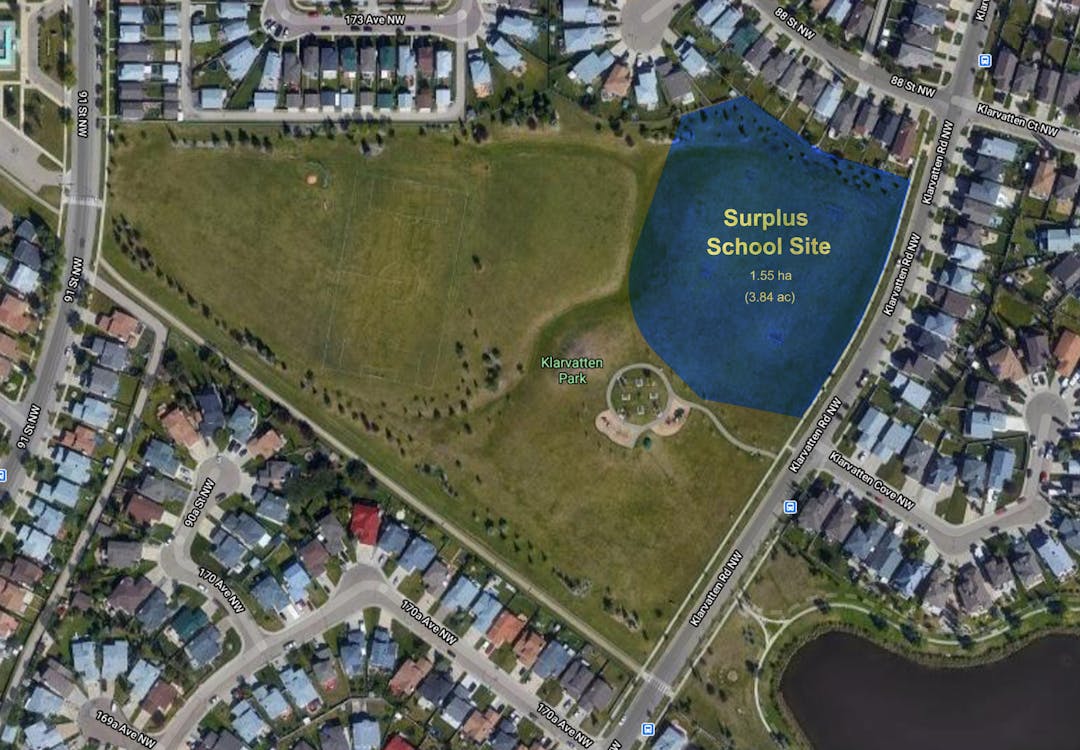 Airphoto with surplus school site location