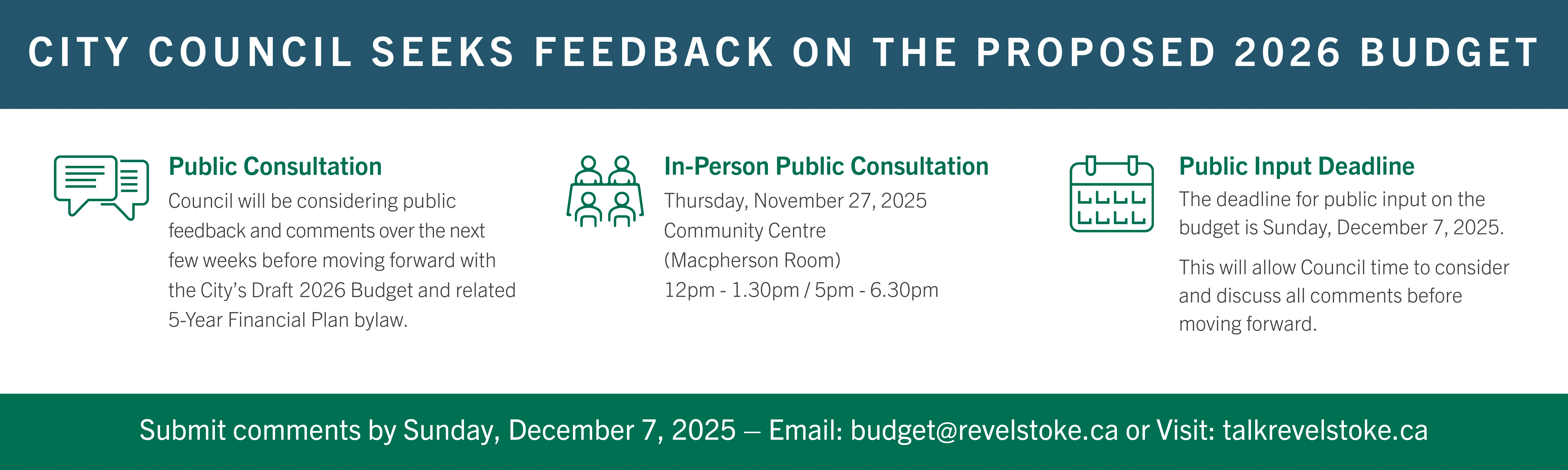 Your Guide to Budget 2026 - City Council Seeks Your Feedback on the Draft 2026 Budget