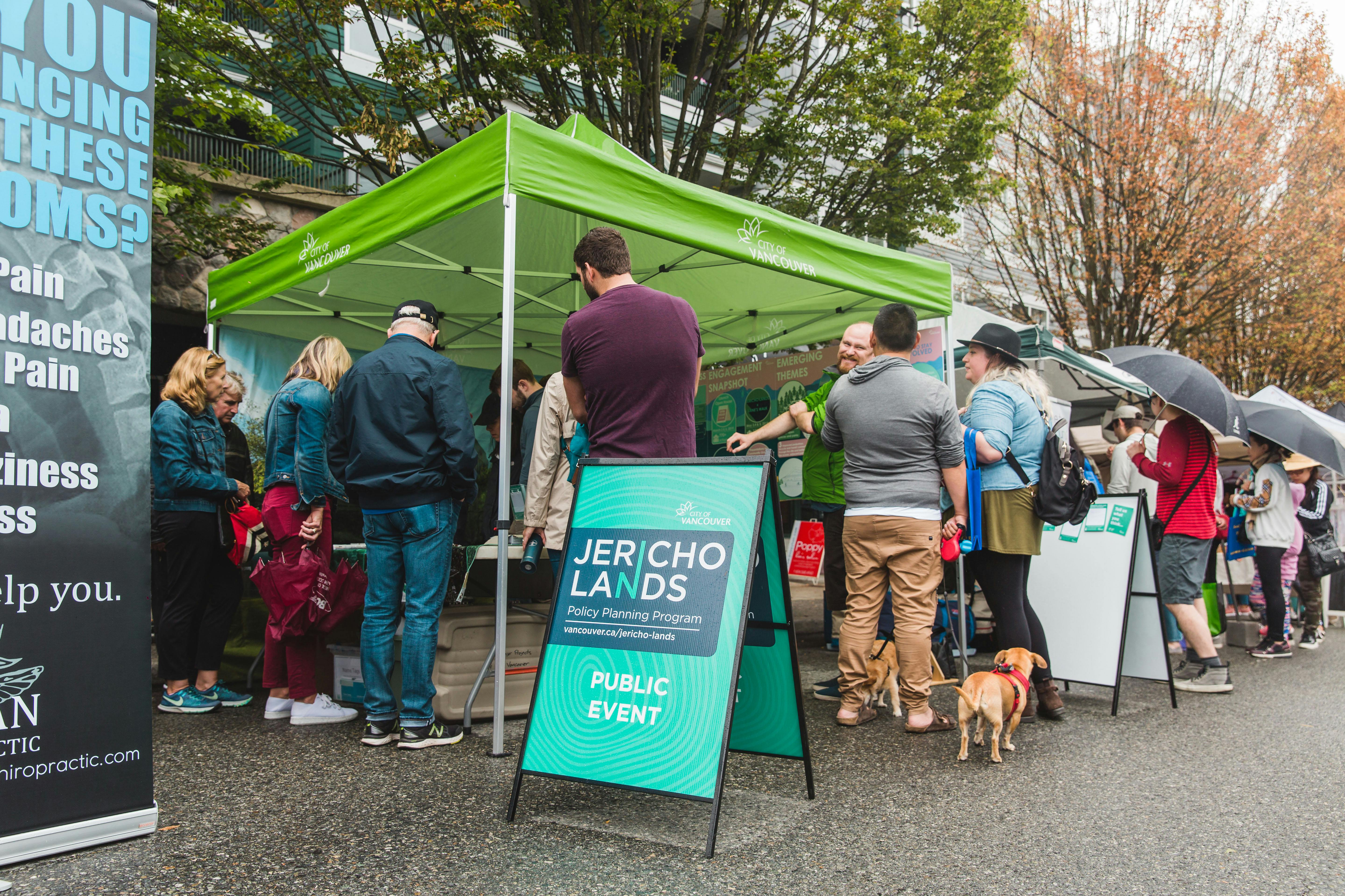 People at the Khatsahlano pop-up info booth 