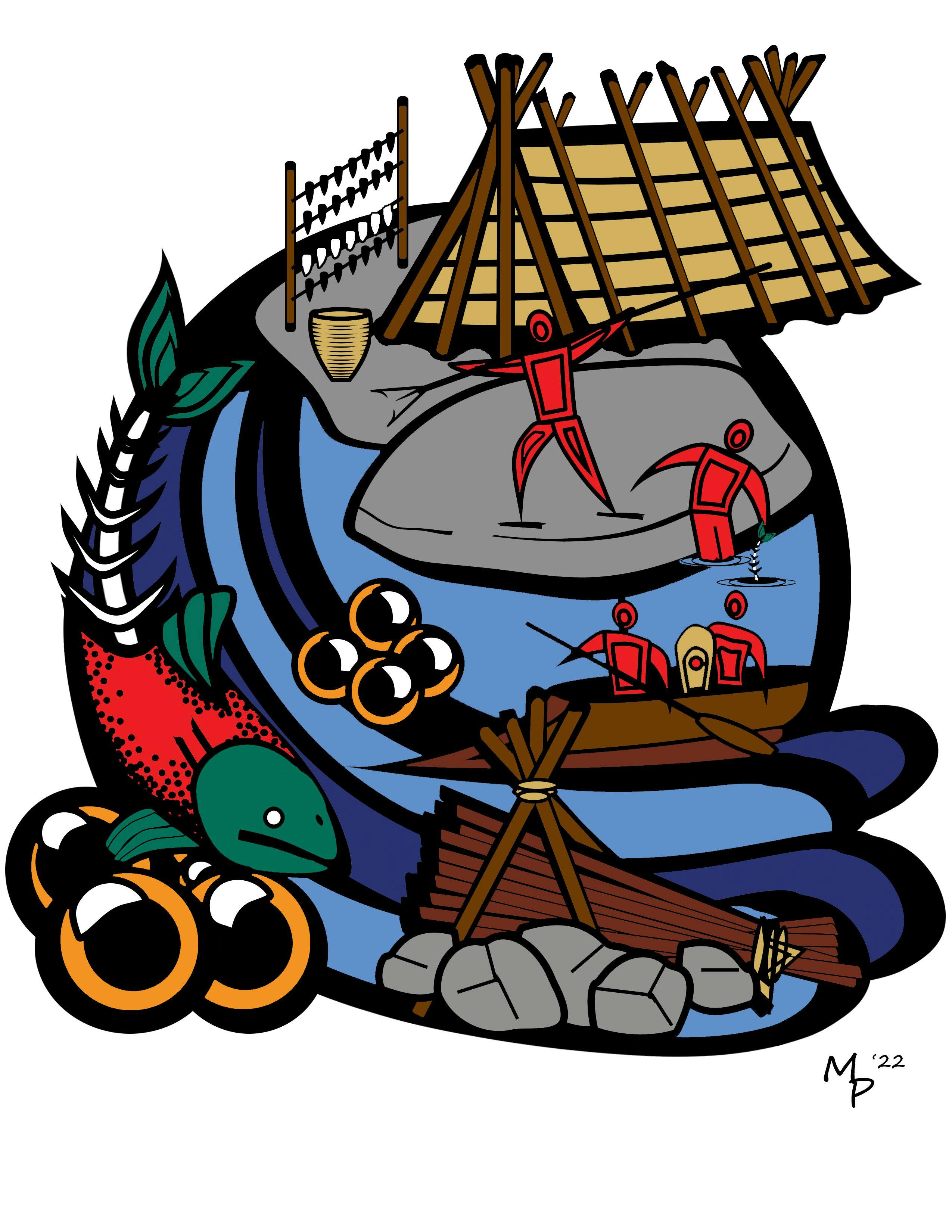 Illustration of Ktunaxa Fisheries Traditional Knowledge