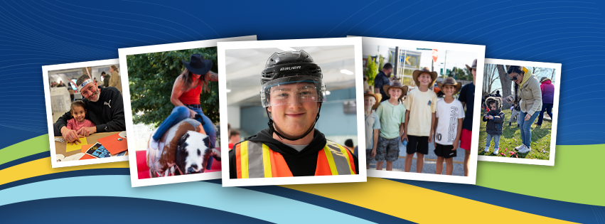 Polaroid photos show images from town events from Easter and Block Party