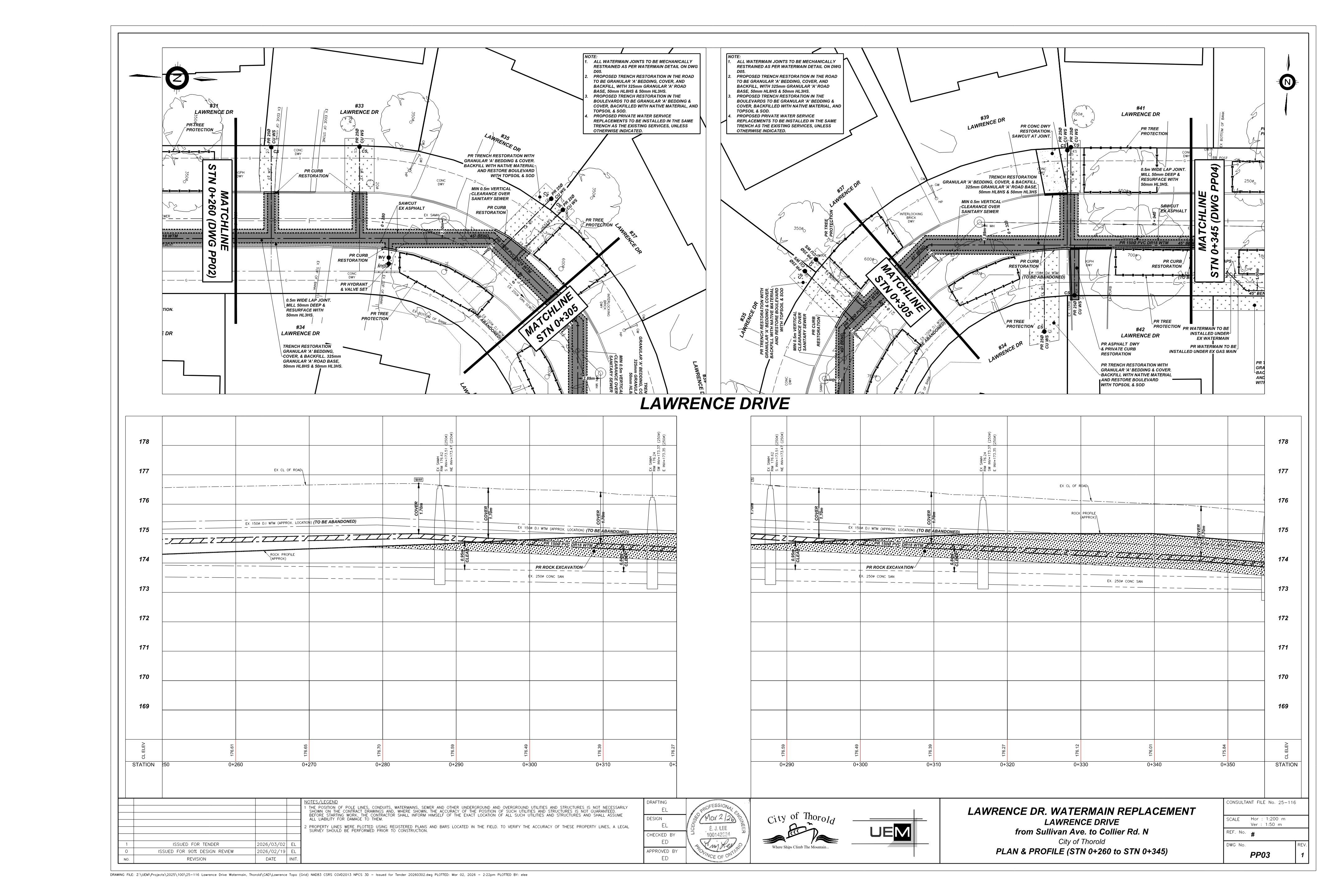 Civil Set Drawing - Lawrence Dr Watermain - Page 4