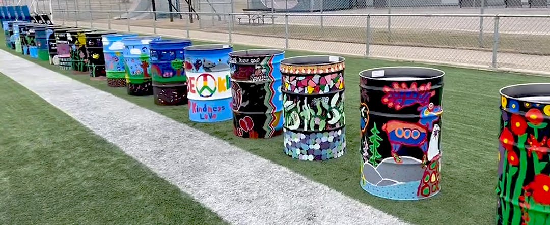 2023's painted garbage can entries