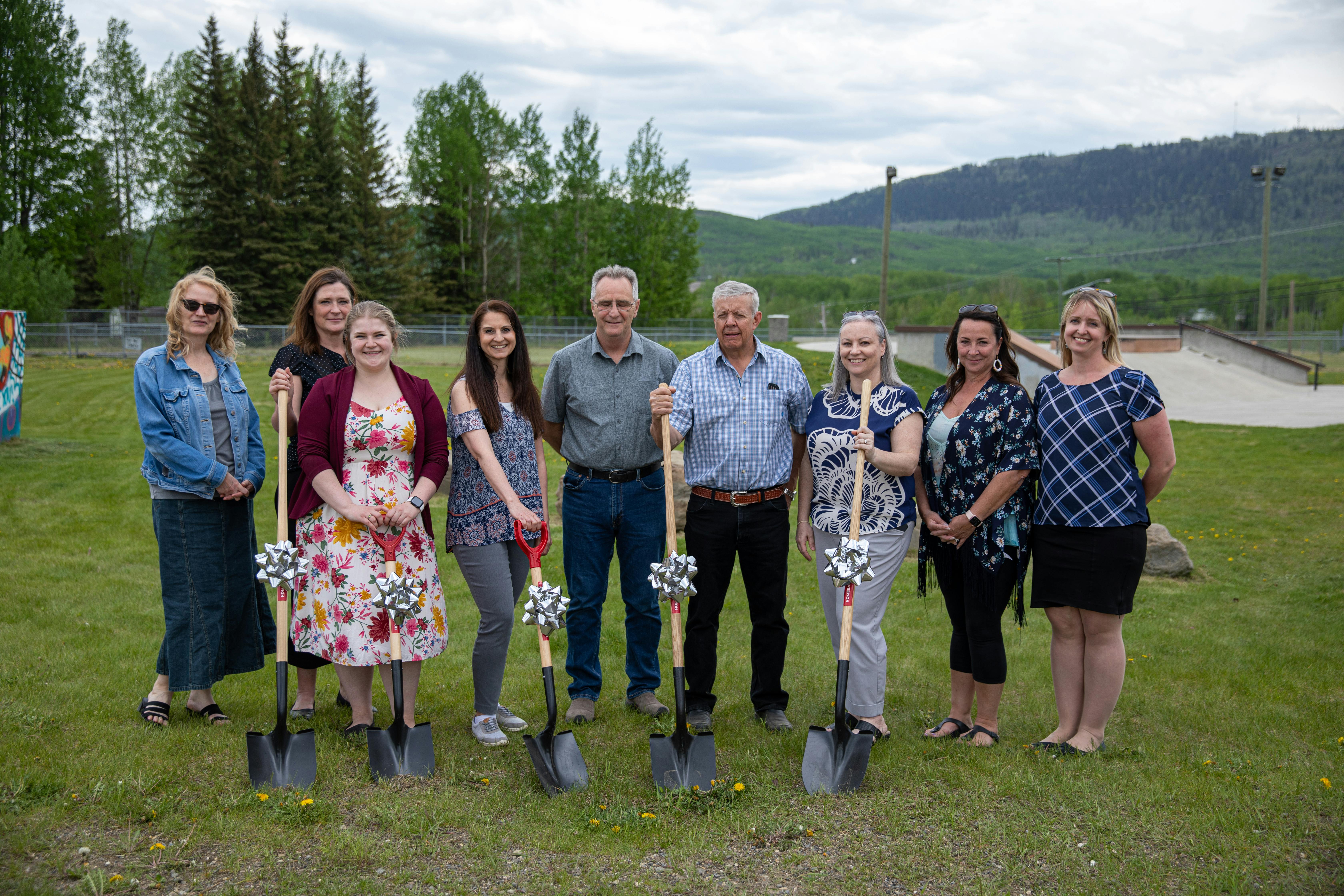 District of Chetwynd staff, Councillors, and PRRD Staff and Director pose for a photo.