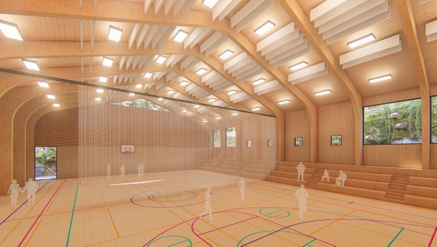 A rendering of the Indoor Recreation Facility
