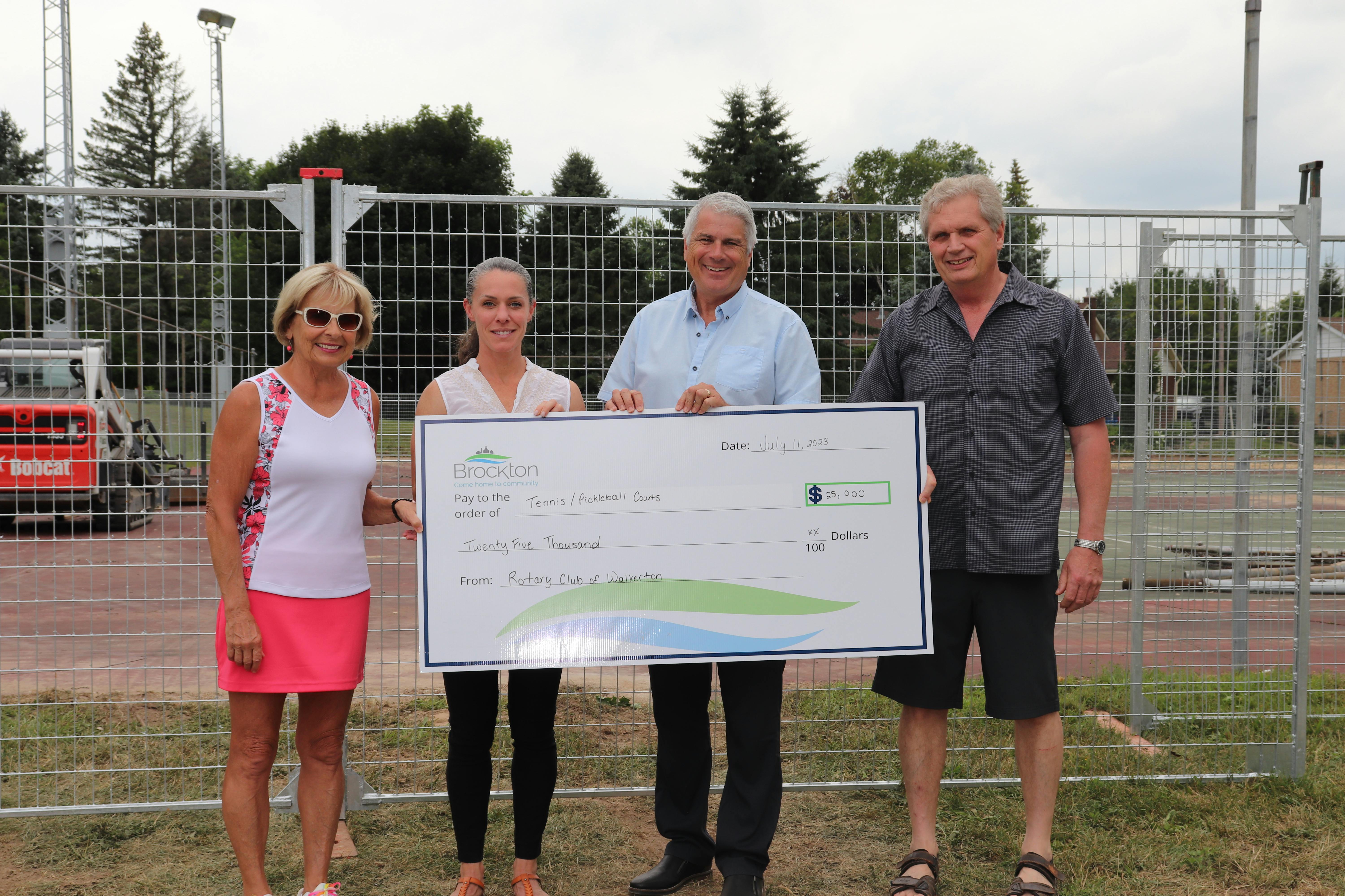 Rotary Club of Walkerton Donation to Tennis Pickleball - July 11, 2023