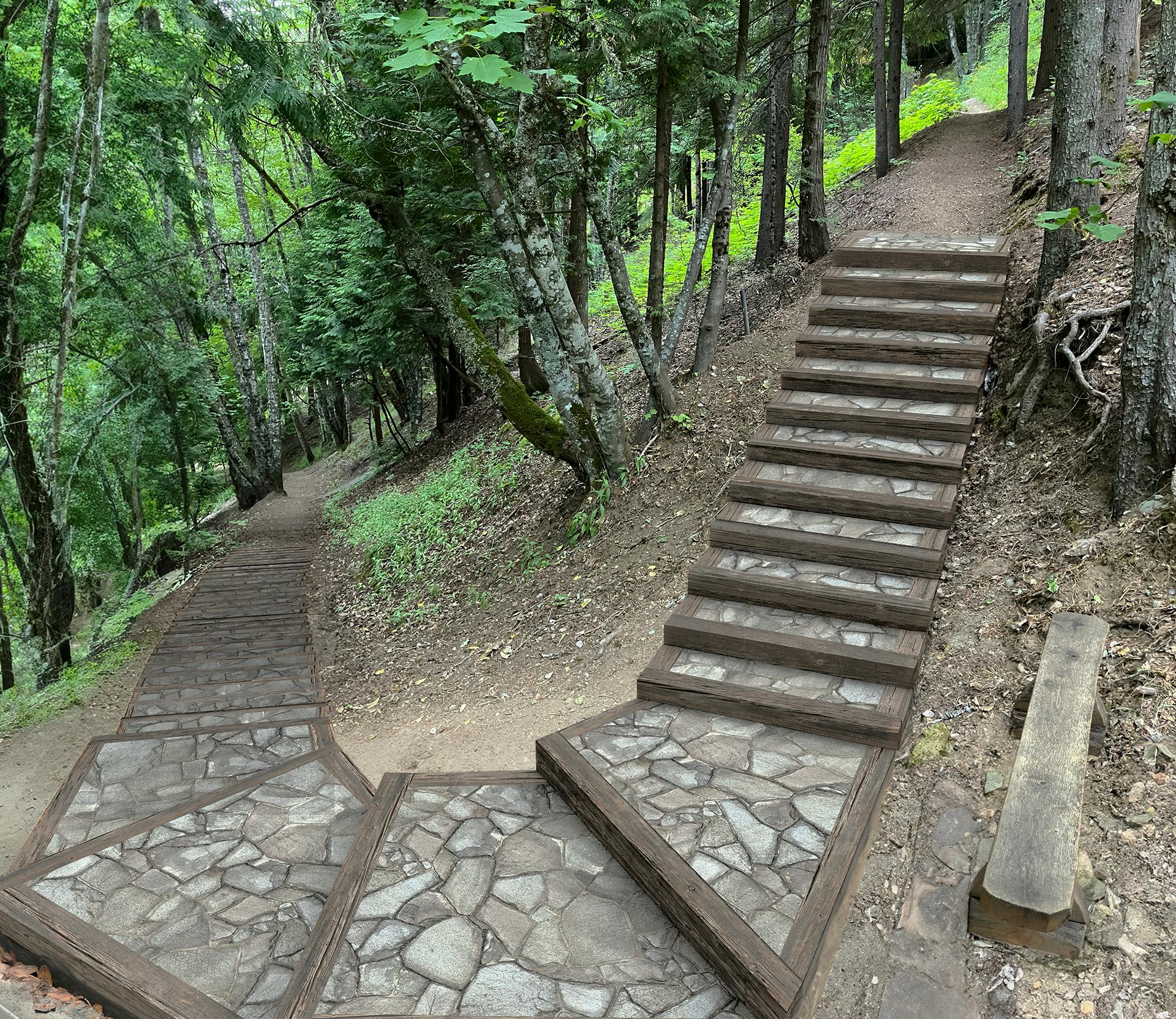 Pumphouse Trail Stairs Rendering