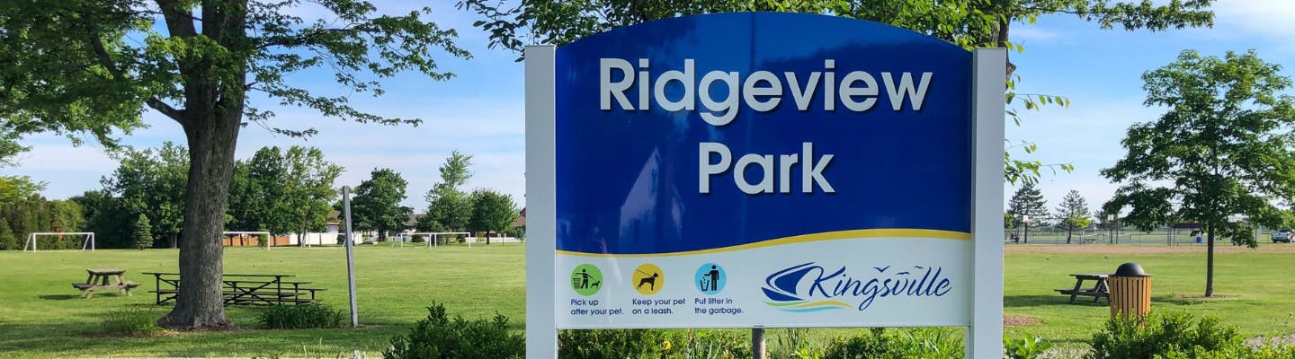 Park sign reads "Ridgeview Park"