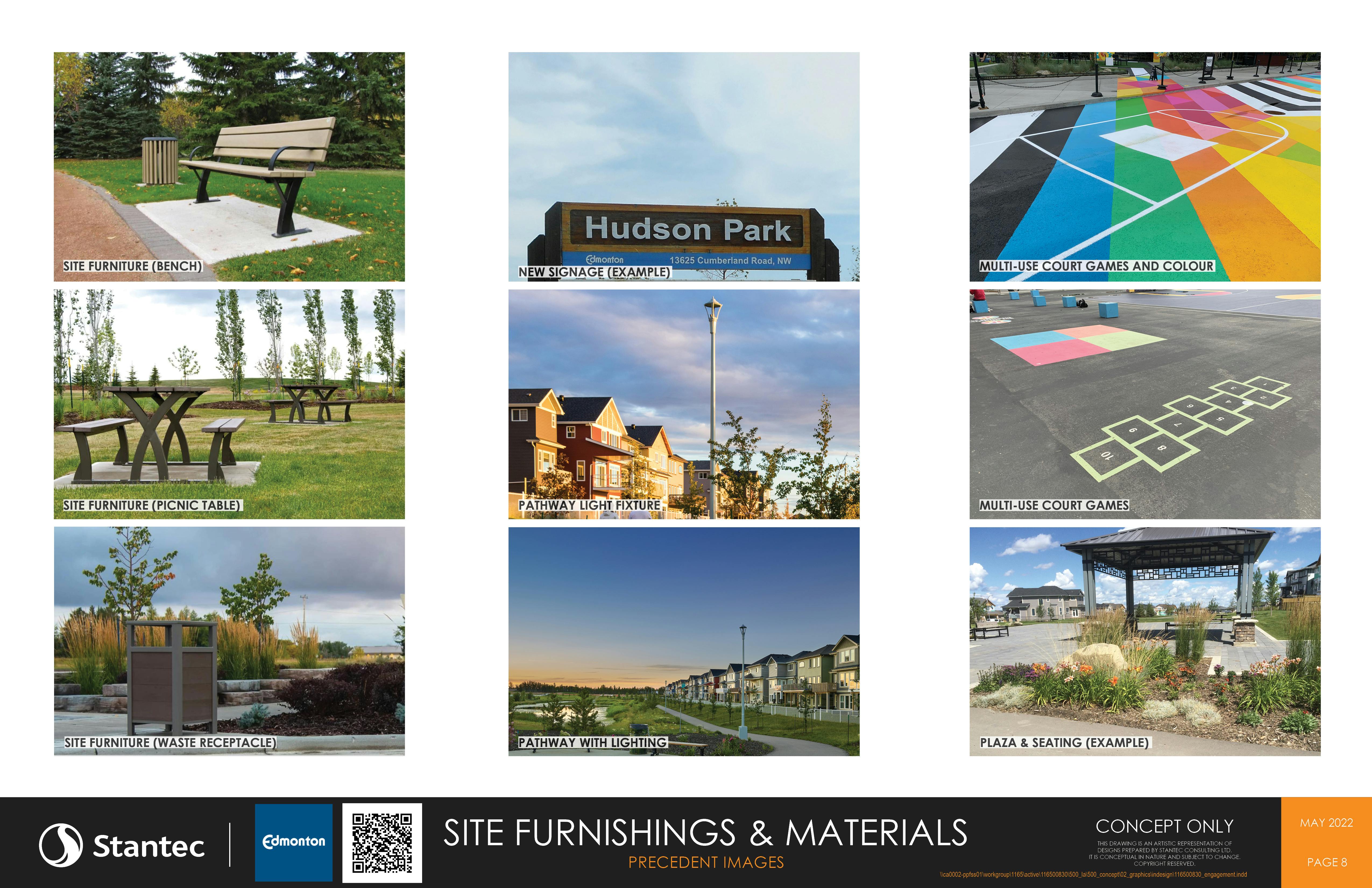 Example Site Furnishings And Materials