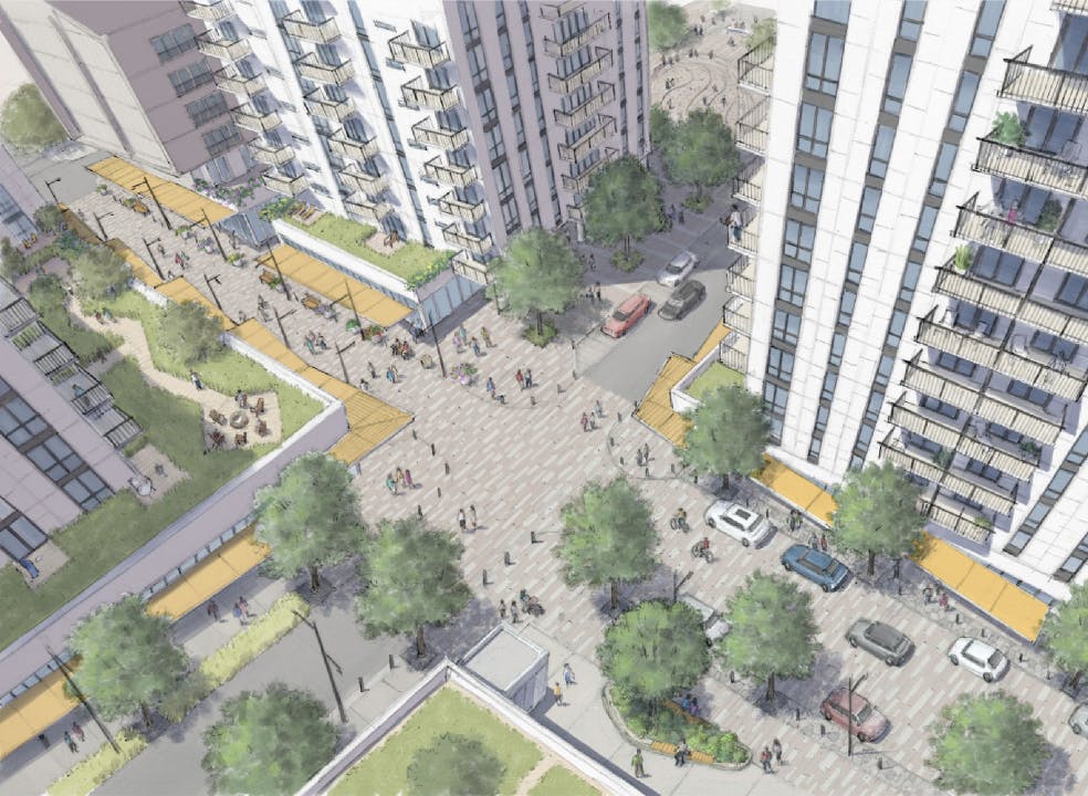 Aerial View of Proposed High St