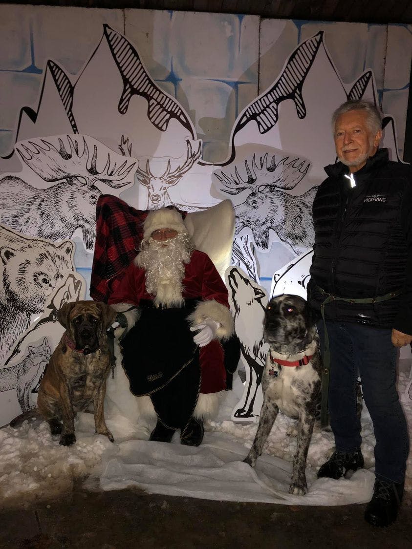 Councillor Cumming and his beloved dogs at a Pickering Animal Services fundraising event