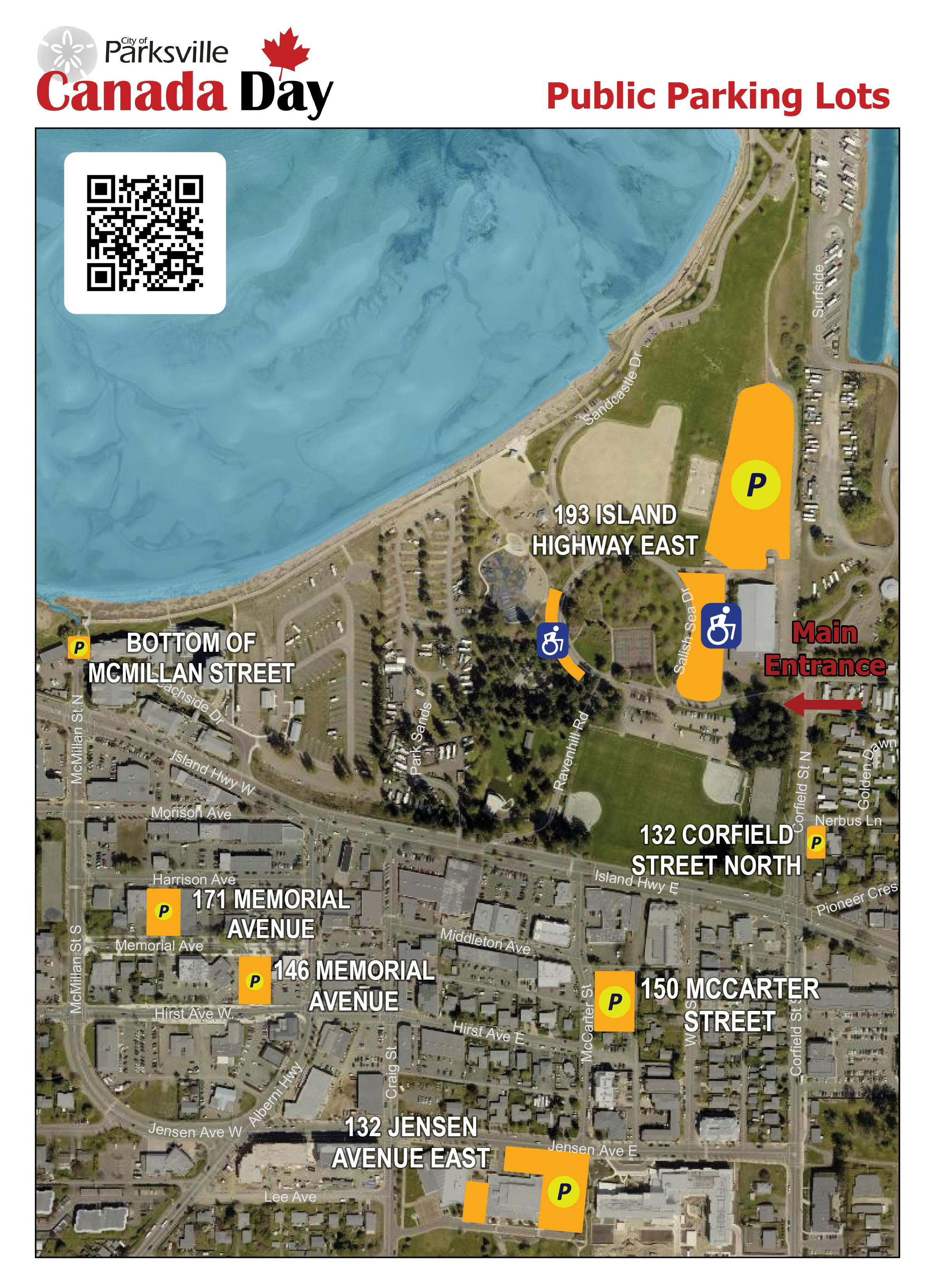 Canada Day Public Parking Lots