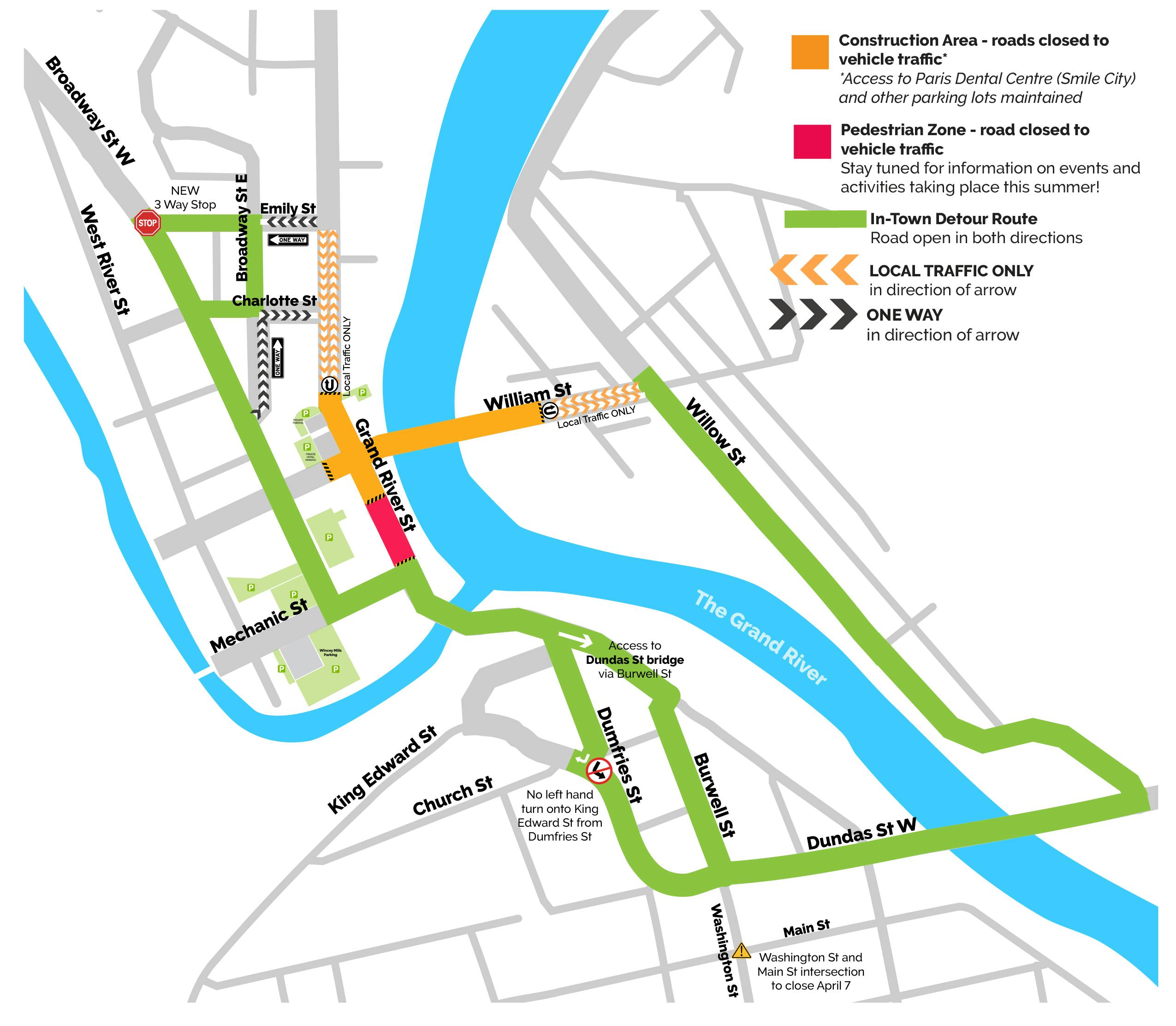 Paris Detour Map - March 19, 2026
